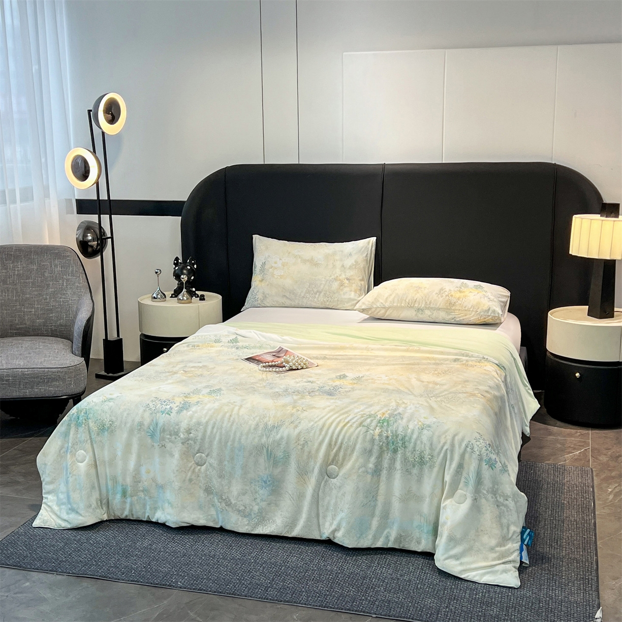 91家纺网 家纺一手货源 找家纺 小禹仔家纺 2026新款氨纶凉感印花夏被 半山花