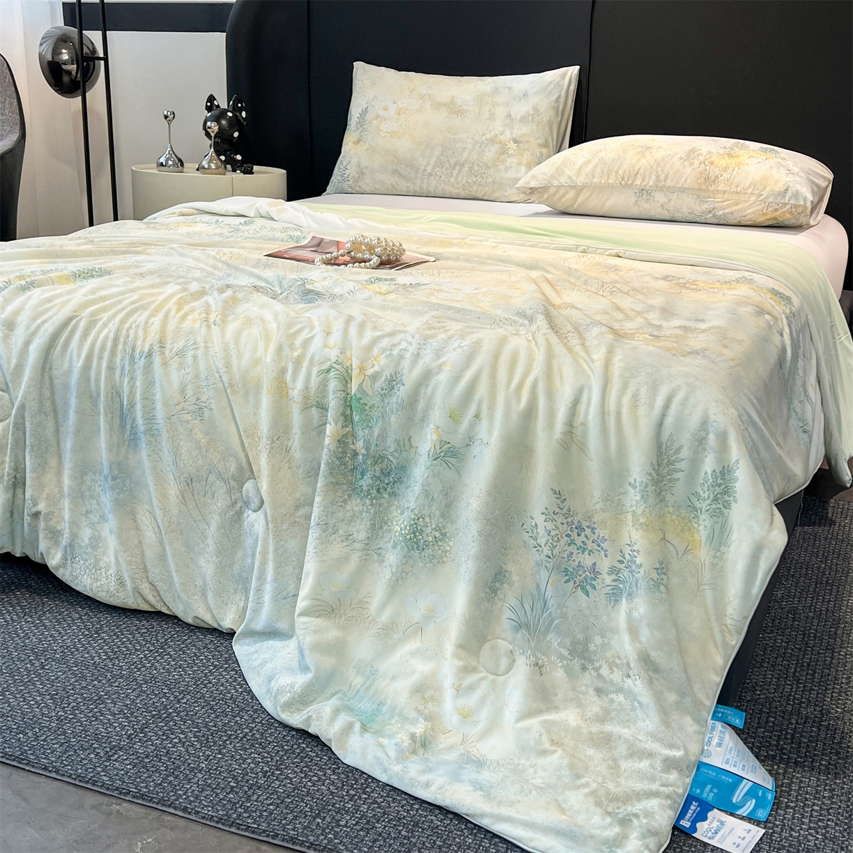 91家纺网 家纺一手货源 找家纺 小禹仔家纺 2026新款氨纶凉感印花夏被 半山花