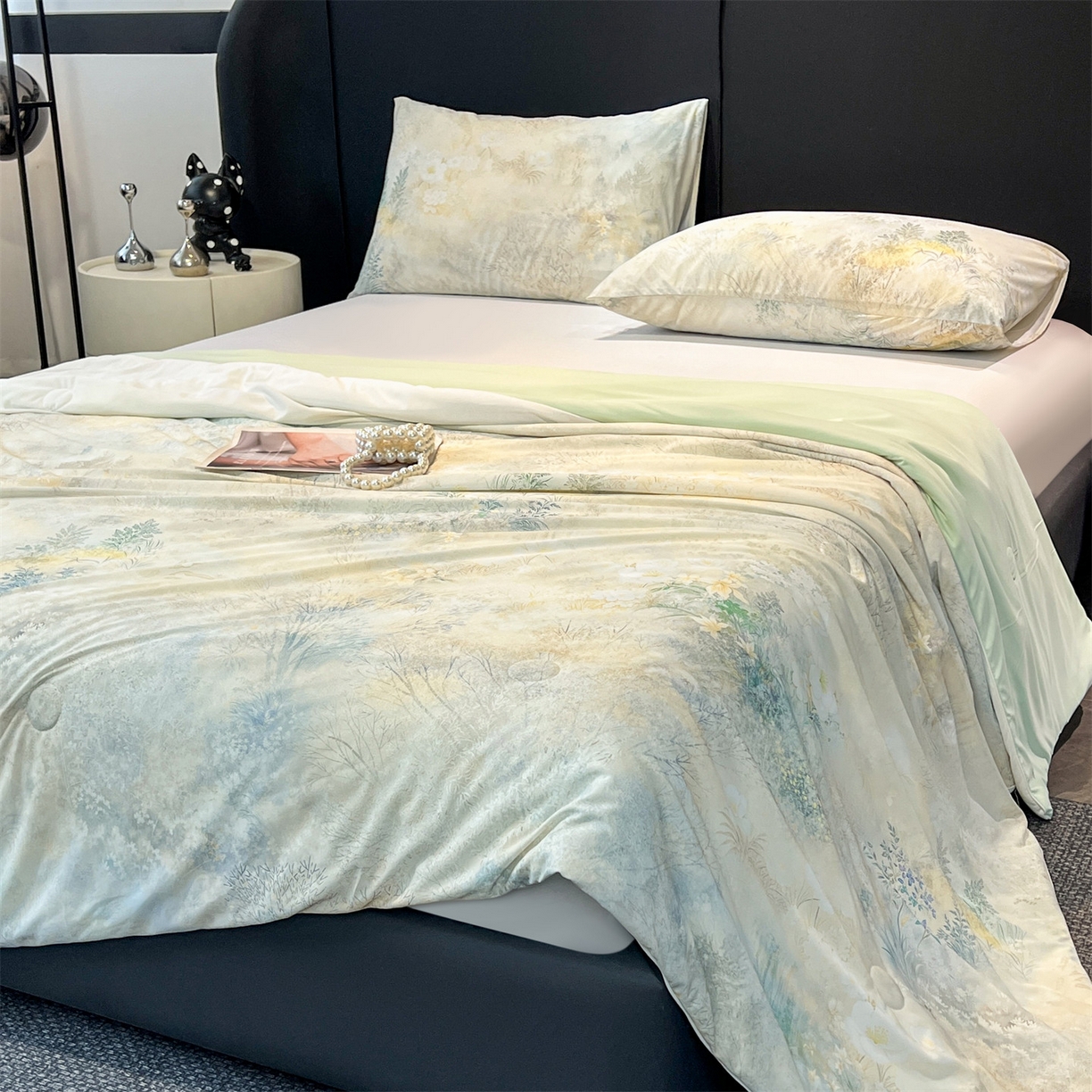 91家纺网 家纺一手货源 找家纺 小禹仔家纺 2026新款氨纶凉感印花夏被 半山花