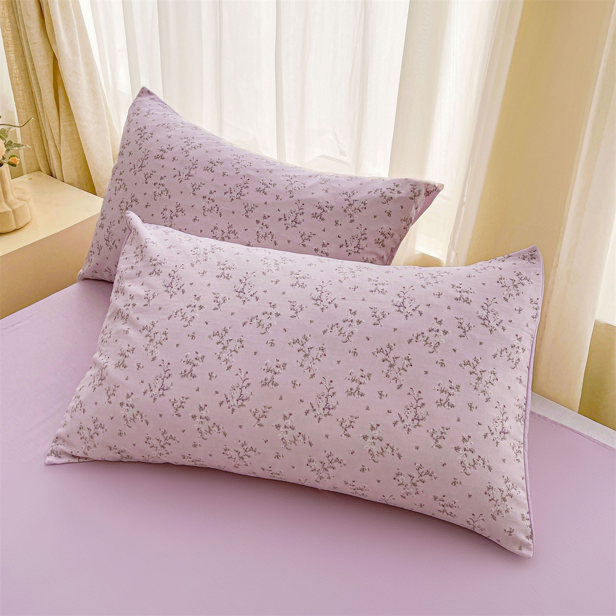 91家纺网 家纺一手货源 找家纺 梵蒂莎 2026新款全棉双层纱夏被四件套100%棉花夏凉被里外纯棉被子被芯（需要买家秀，加微信） 粉枝蔓