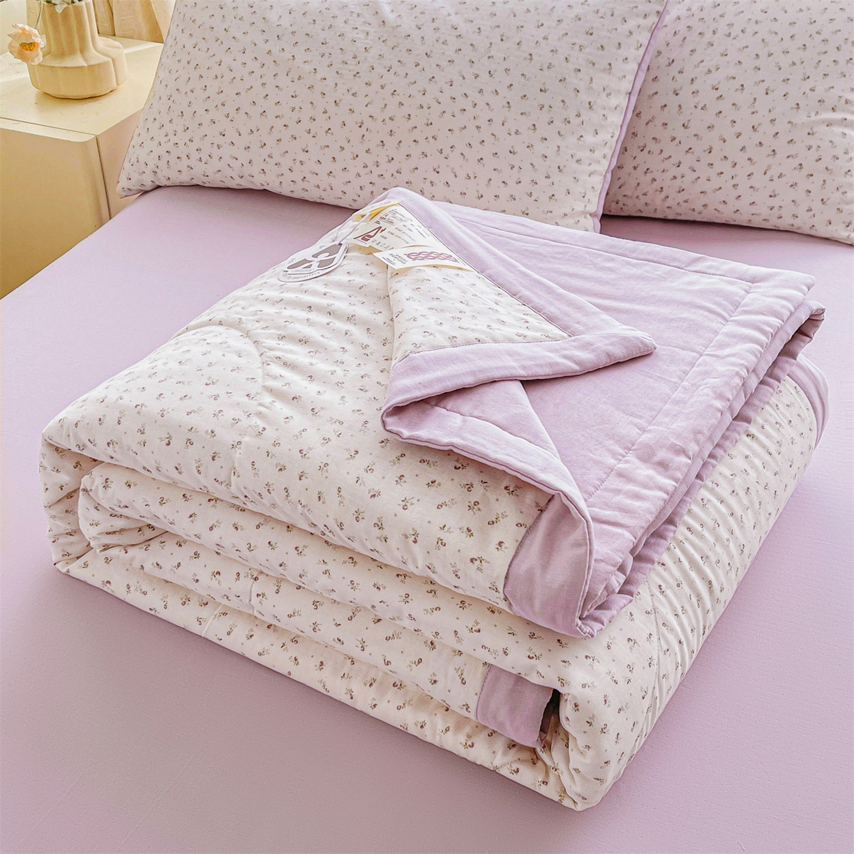 91家纺网 家纺一手货源 找家纺 梵蒂莎 2026新款全棉双层纱夏被四件套100%棉花夏凉被里外纯棉被子被芯（需要买家秀，加微信） 南岛日记