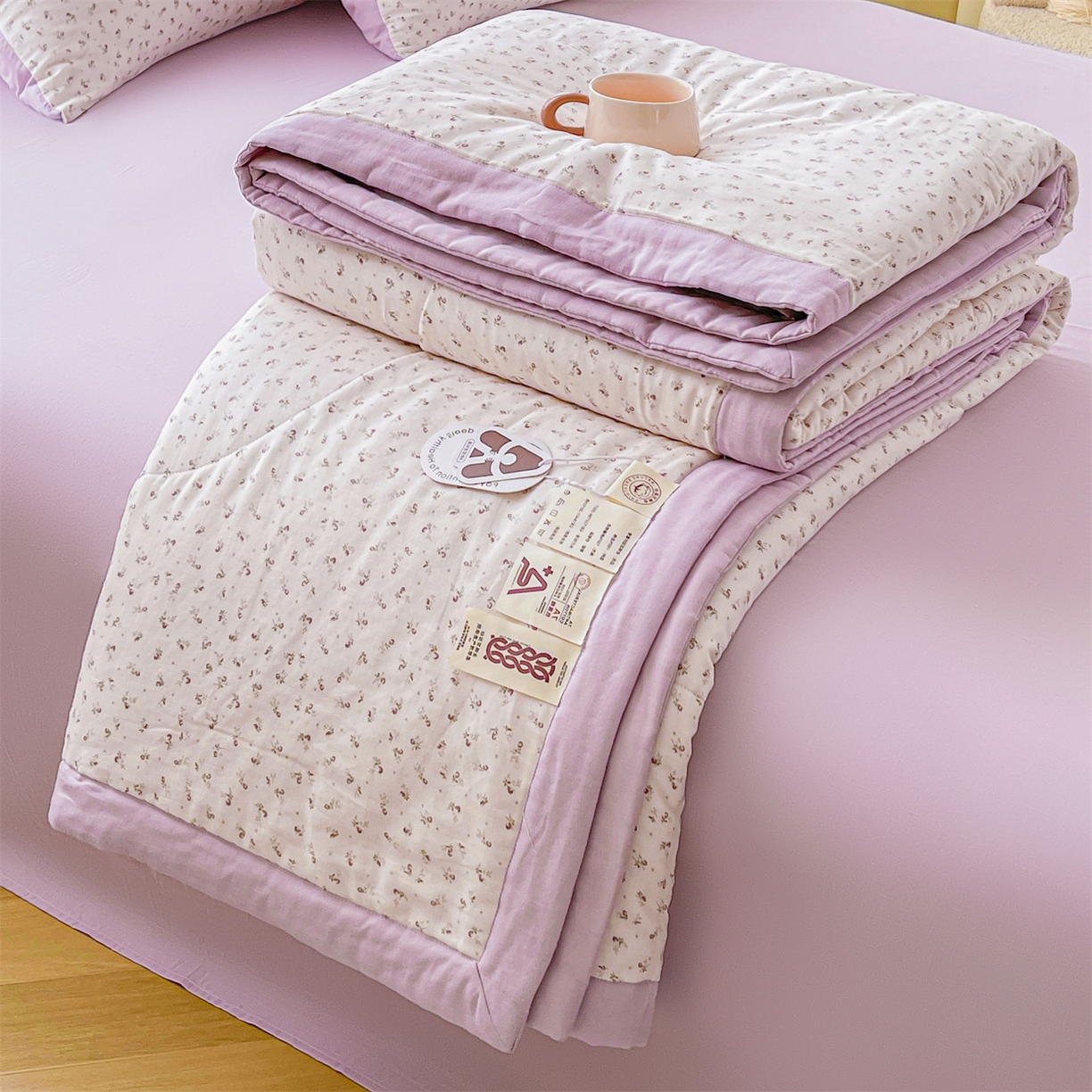 91家纺网 家纺一手货源 找家纺 梵蒂莎 2026新款全棉双层纱夏被四件套100%棉花夏凉被里外纯棉被子被芯（需要买家秀，加微信） 南岛日记