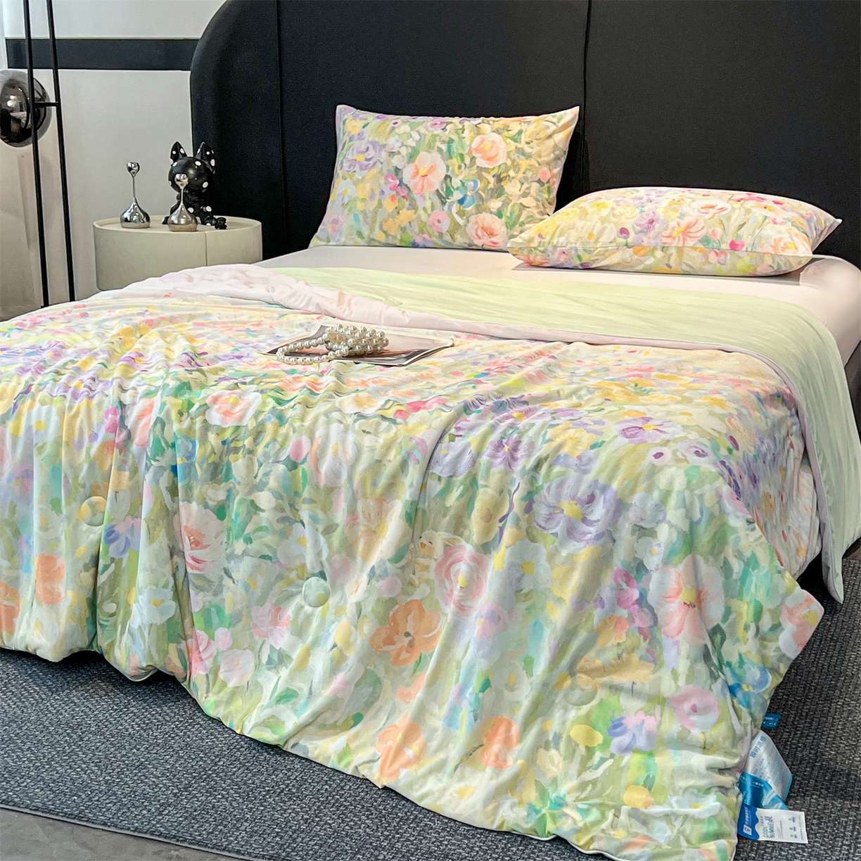 91家纺网 家纺一手货源 找家纺 小禹仔家纺 2026新款氨纶凉感印花夏被 曼莎