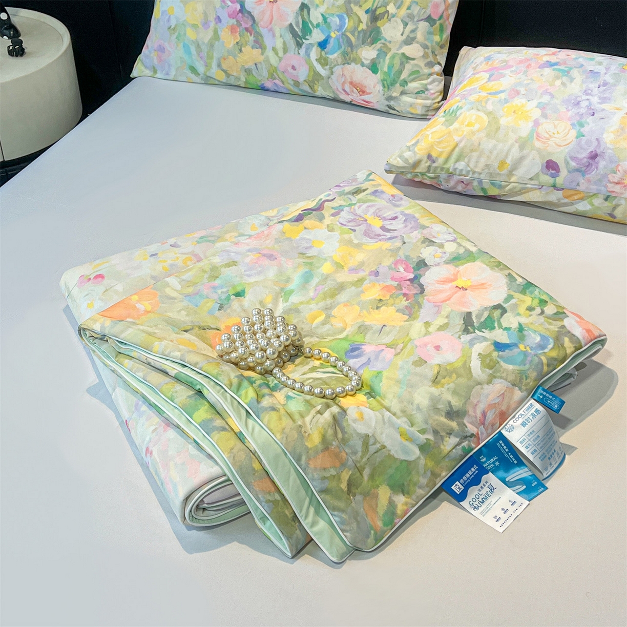 91家纺网 家纺一手货源 找家纺 小禹仔家纺 2026新款氨纶凉感印花夏被 曼莎