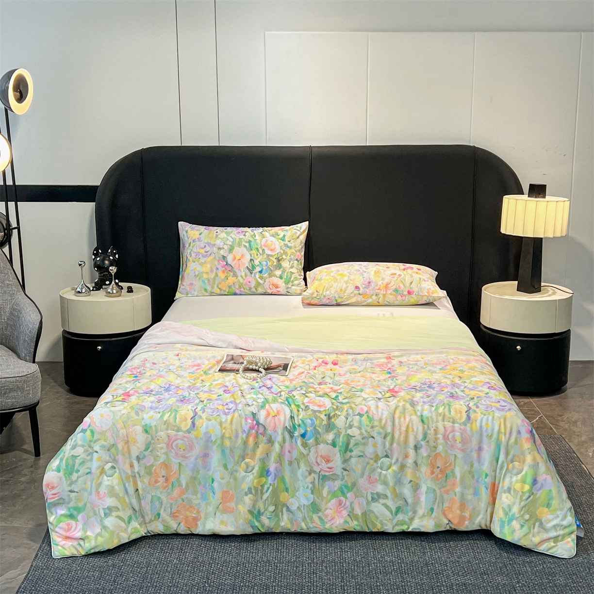 91家纺网 家纺一手货源 找家纺 小禹仔家纺 2026新款氨纶凉感印花夏被 曼莎