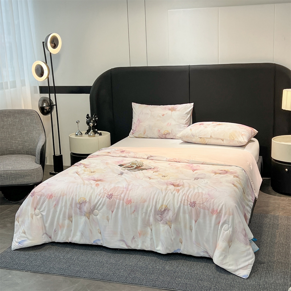 91家纺网 家纺一手货源 找家纺 小禹仔家纺 2026新款氨纶凉感印花夏被 木绵芙