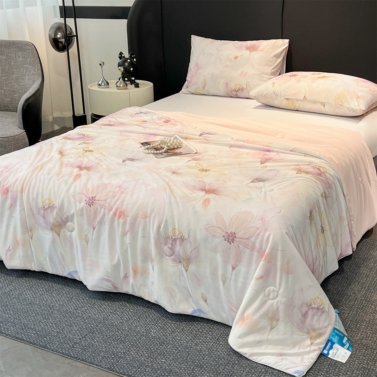 91家纺网 家纺一手货源 找家纺 小禹仔家纺 2026新款氨纶凉感印花夏被 木绵芙