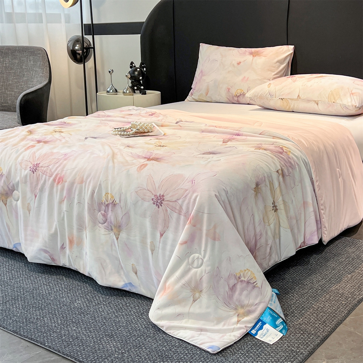 91家纺网 家纺一手货源 找家纺 小禹仔家纺 2026新款氨纶凉感印花夏被 木绵芙