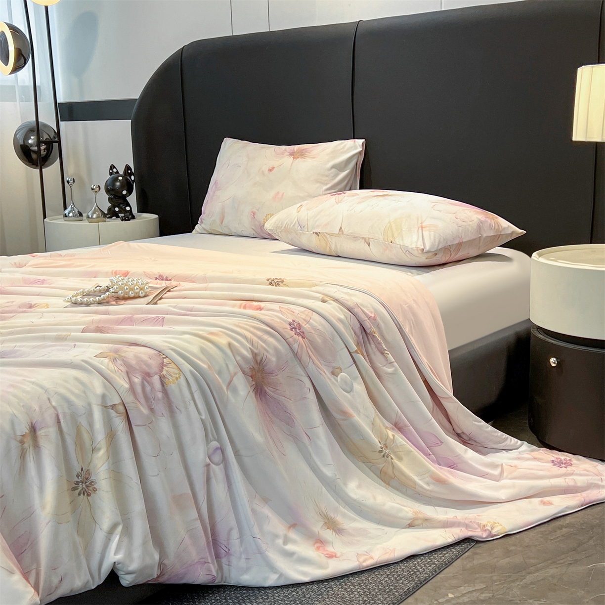 91家纺网 家纺一手货源 找家纺 小禹仔家纺 2026新款氨纶凉感印花夏被 木绵芙