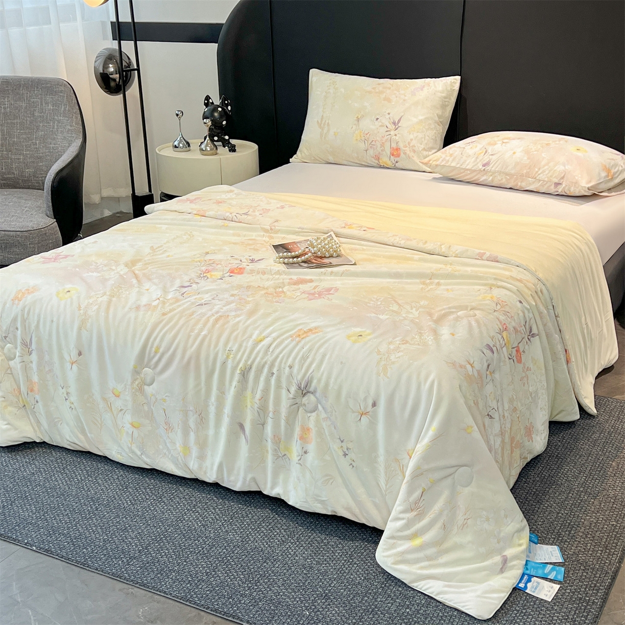 91家纺网 家纺一手货源 找家纺 小禹仔家纺 2026新款氨纶凉感印花夏被 沐野