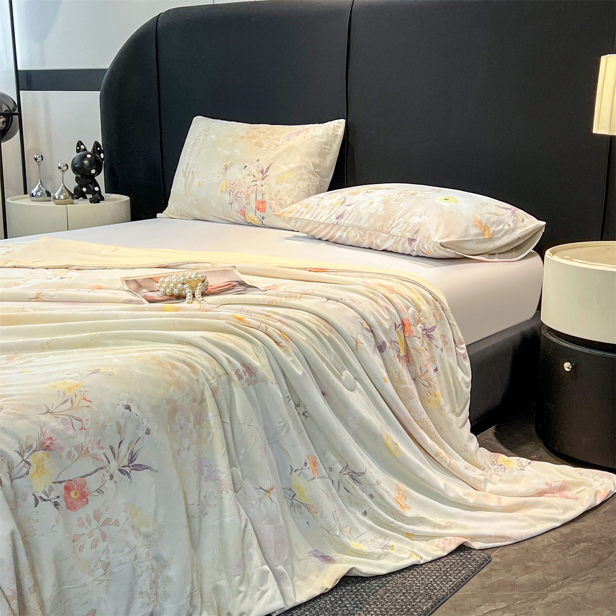 91家纺网 家纺一手货源 找家纺 小禹仔家纺 2026新款氨纶凉感印花夏被 沐野