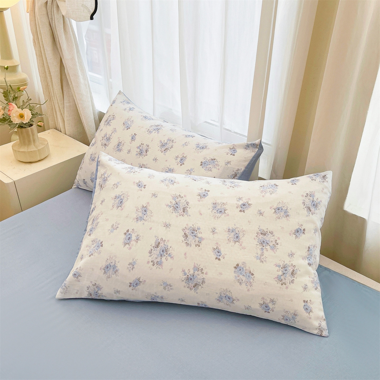 91家纺网 家纺一手货源 找家纺 梵蒂莎 2026新款全棉双层纱夏被四件套100%棉花夏凉被里外纯棉被子被芯（需要买家秀，加微信） 夏日牡丹-米