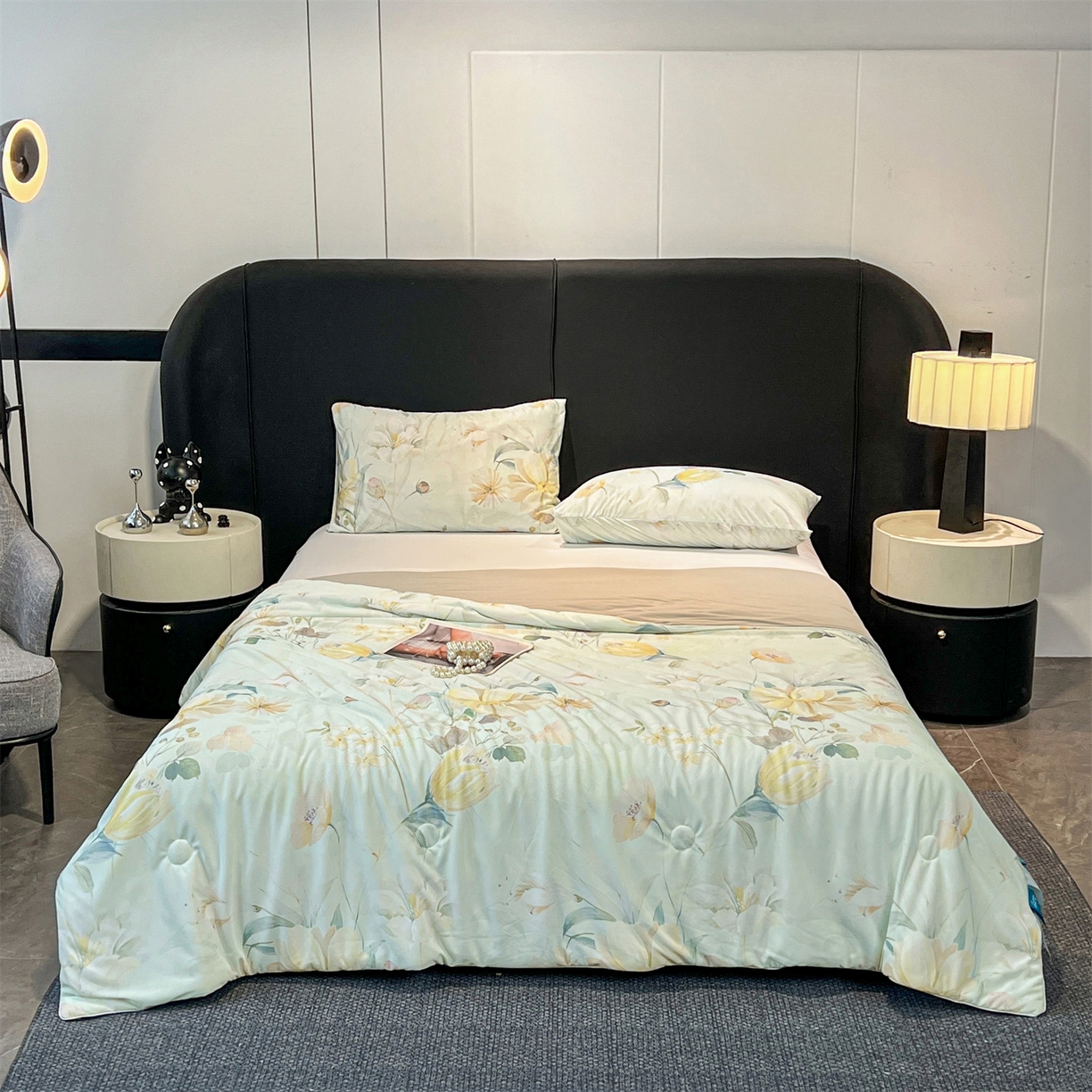 91家纺网 家纺一手货源 找家纺 小禹仔家纺 2026新款氨纶凉感印花夏被 晴川