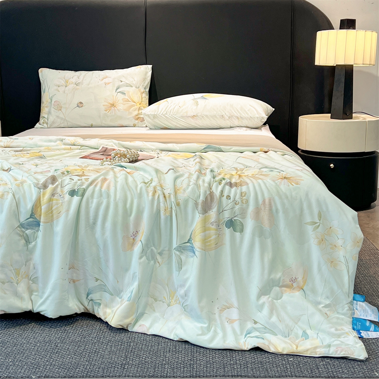 91家纺网 家纺一手货源 找家纺 小禹仔家纺 2026新款氨纶凉感印花夏被 晴川