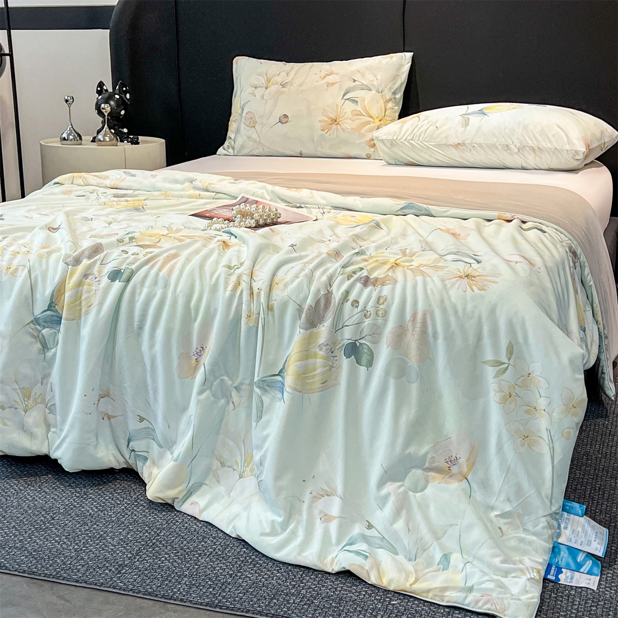 91家纺网 家纺一手货源 找家纺 小禹仔家纺 2026新款氨纶凉感印花夏被 晴川