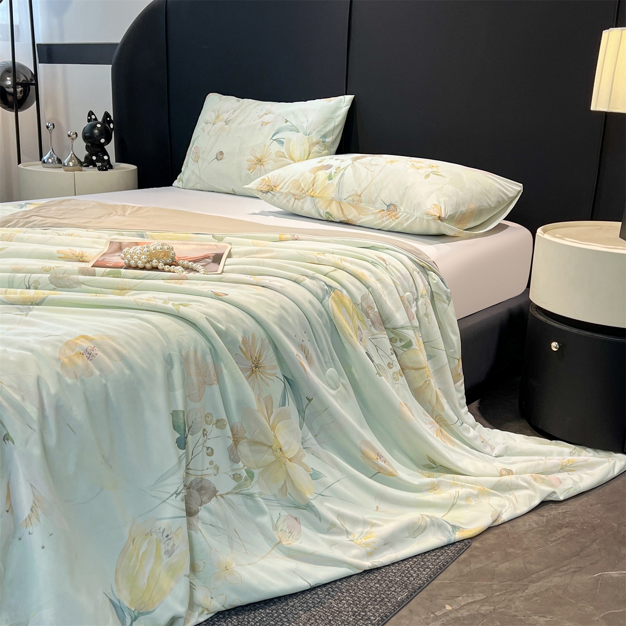 91家纺网 家纺一手货源 找家纺 小禹仔家纺 2026新款氨纶凉感印花夏被 晴川