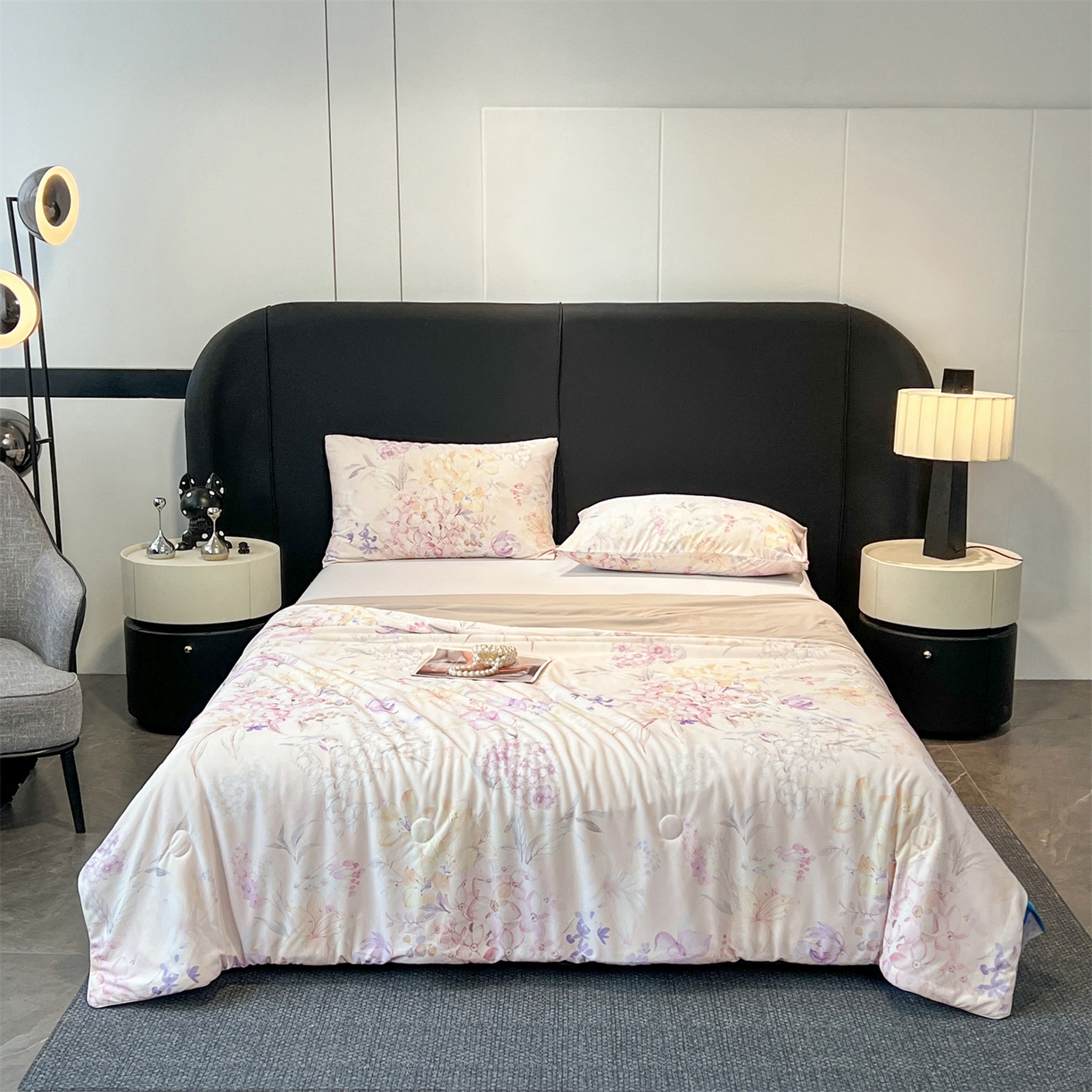 91家纺网 家纺一手货源 找家纺 小禹仔家纺 2026新款氨纶凉感印花夏被 樱絮