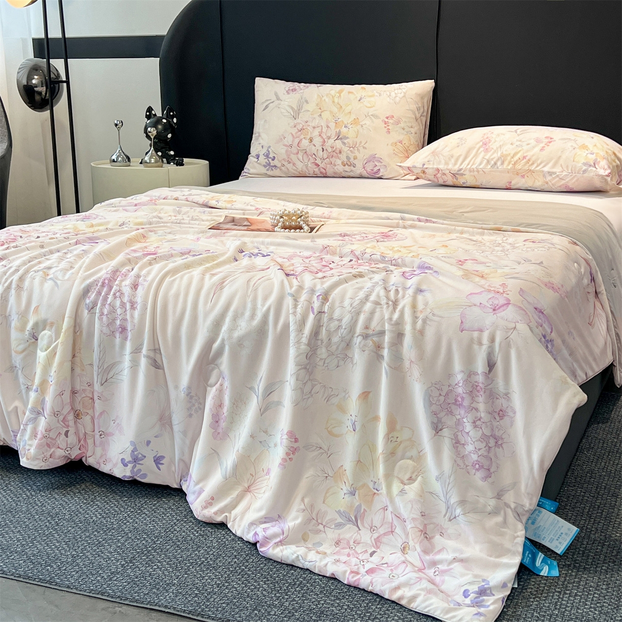 91家纺网 家纺一手货源 找家纺 小禹仔家纺 2026新款氨纶凉感印花夏被 樱絮