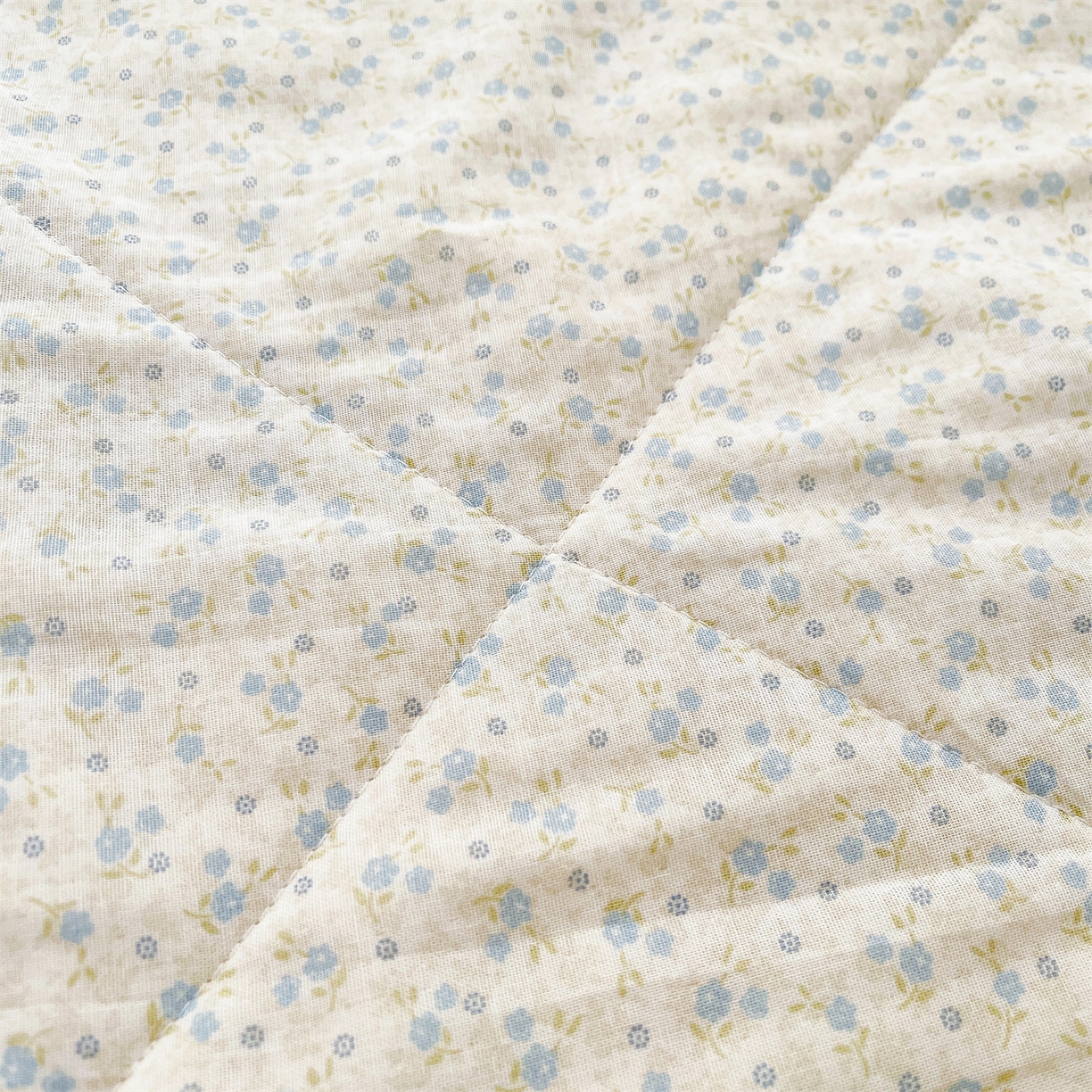 91家纺网 家纺一手货源 找家纺 梵蒂莎 2026新款全棉双层纱夏被四件套100%棉花夏凉被里外纯棉被子被芯（需要买家秀，加微信） 烟花钿-蓝