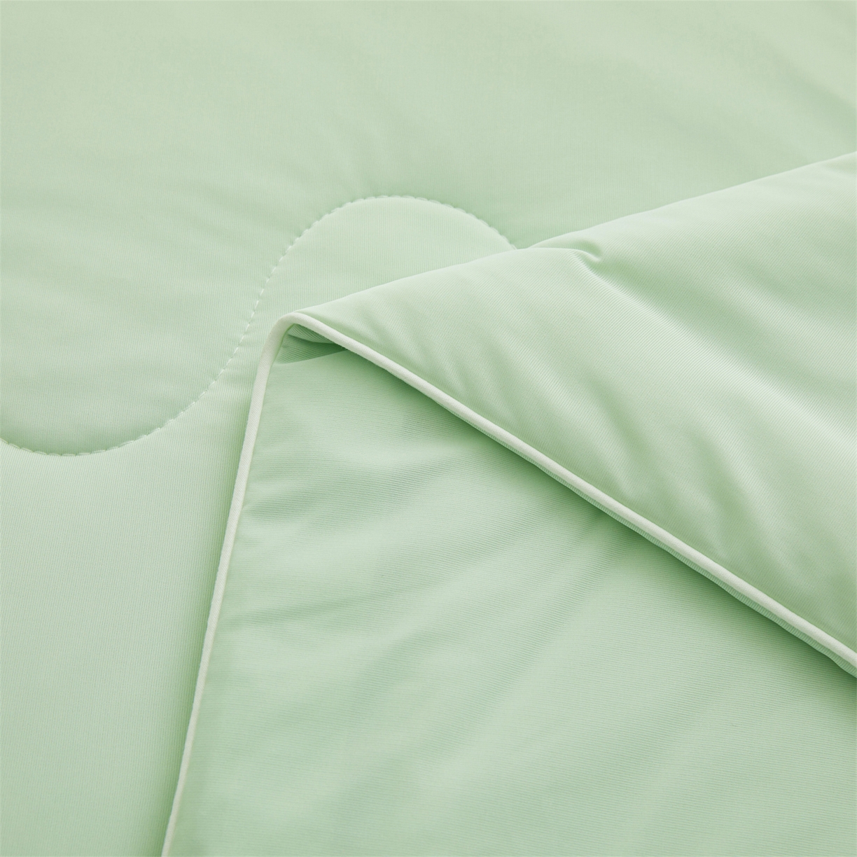 91家纺网 家纺一手货源 找家纺 小禹仔家纺 2026新款氨纶凉感印花夏被 薄荷绿