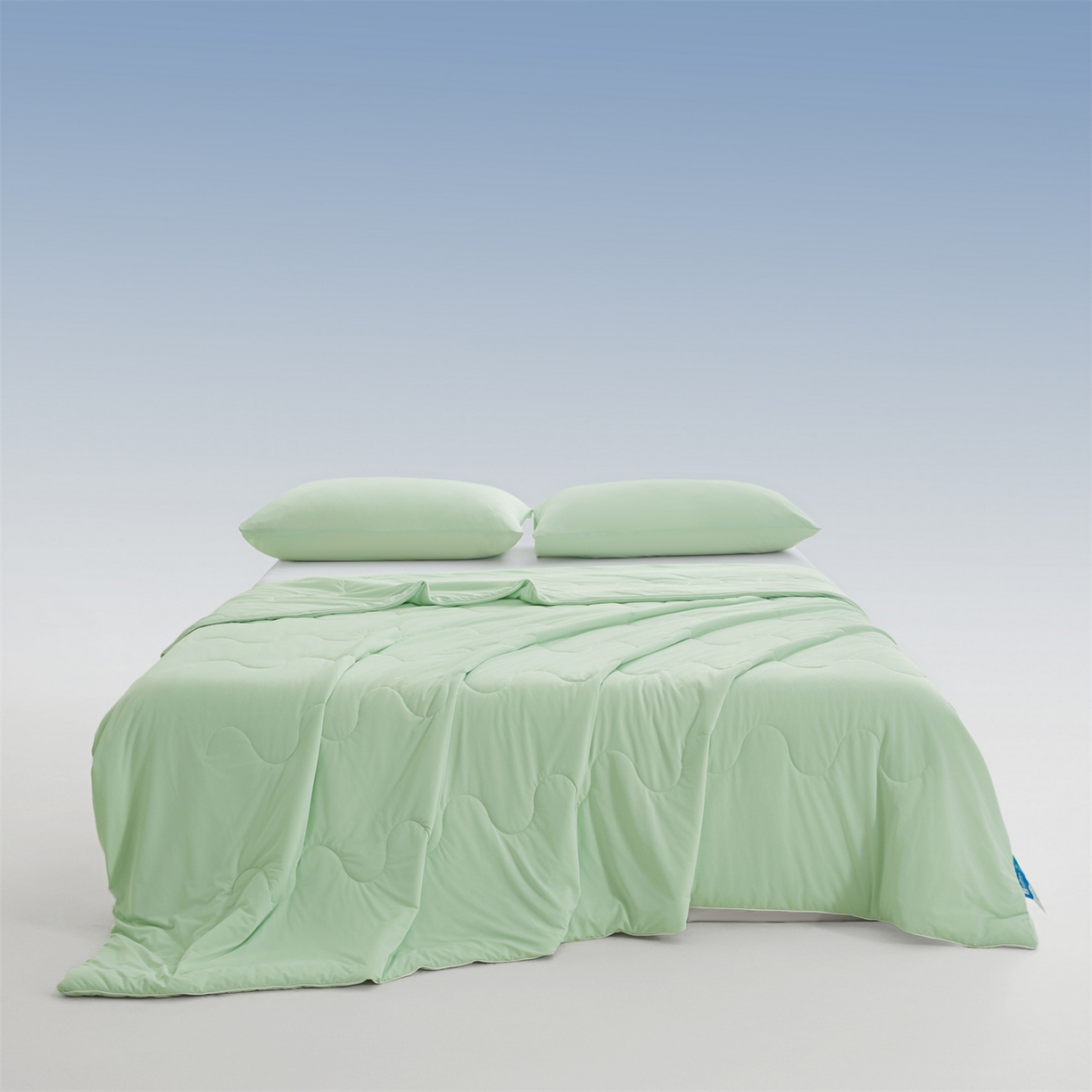 91家纺网 家纺一手货源 找家纺 小禹仔家纺 2026新款氨纶凉感印花夏被 薄荷绿