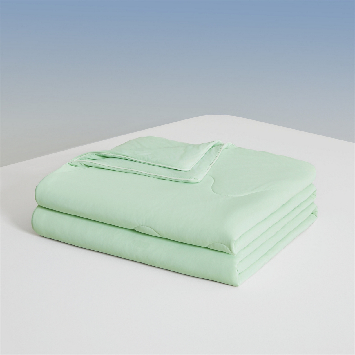 91家纺网 家纺一手货源 找家纺 小禹仔家纺 2026新款氨纶凉感印花夏被 薄荷绿