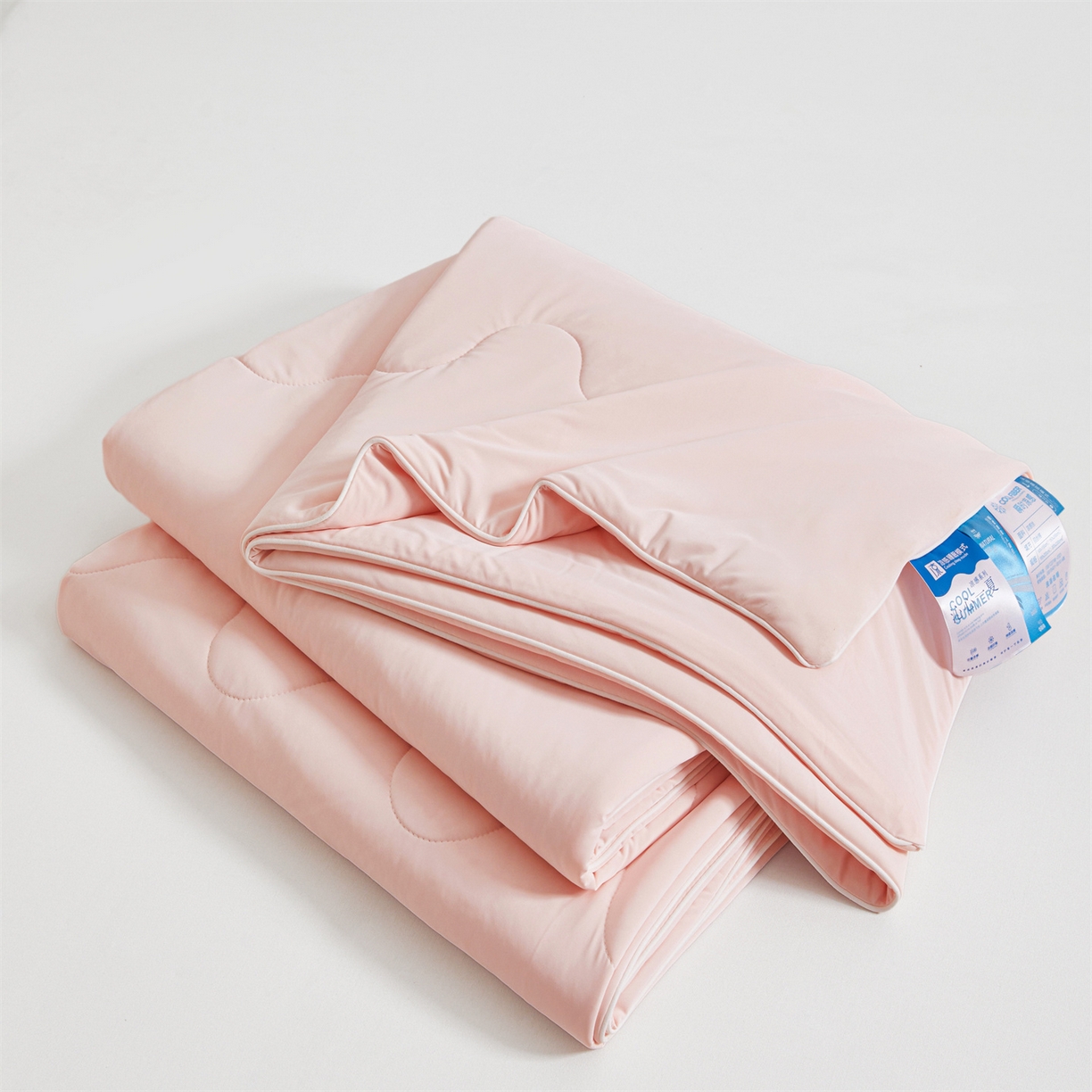 91家纺网 家纺一手货源 找家纺 小禹仔家纺 2026新款氨纶凉感印花夏被 冰感粉