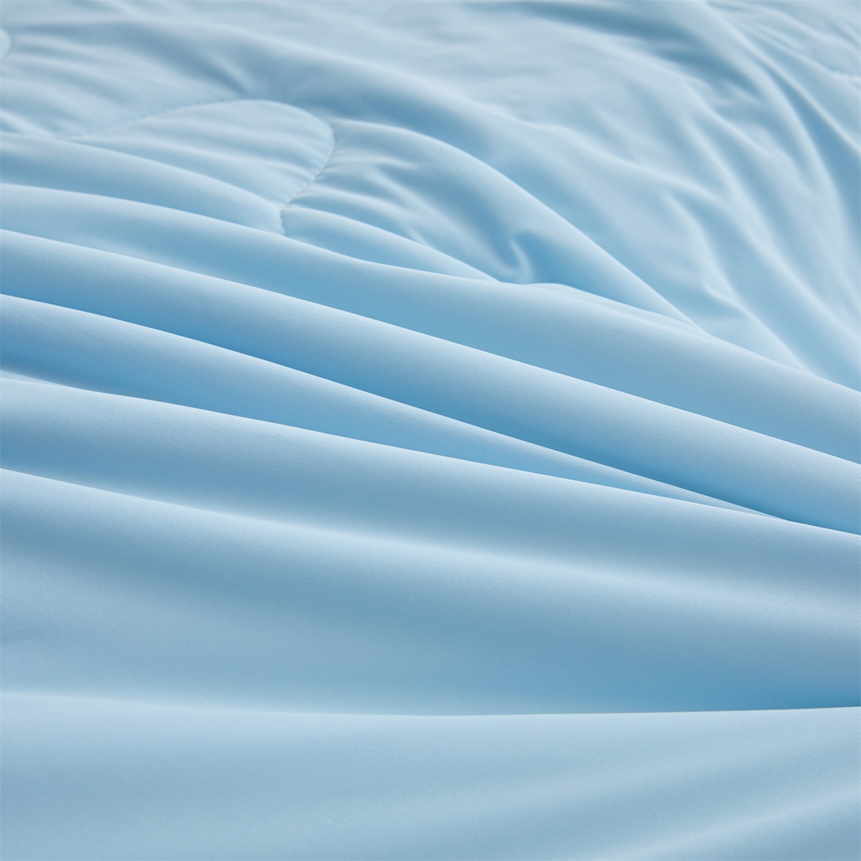 91家纺网 家纺一手货源 找家纺 小禹仔家纺 2026新款氨纶凉感印花夏被 天空蓝拼米色