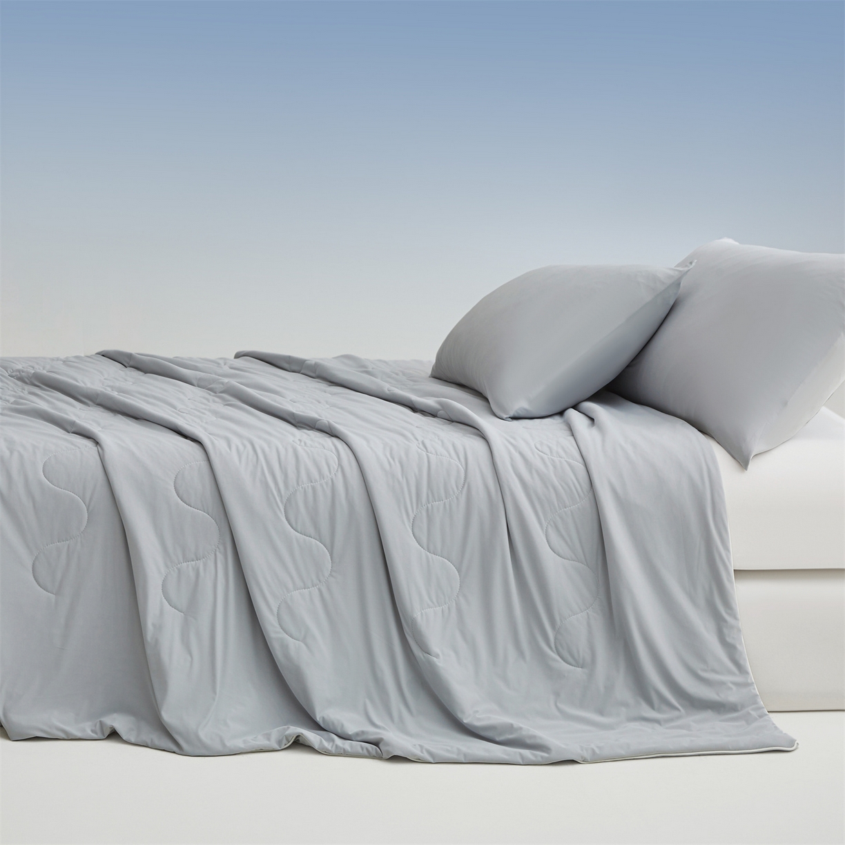 91家纺网 家纺一手货源 找家纺 小禹仔家纺 2026新款氨纶凉感印花夏被 烟云灰