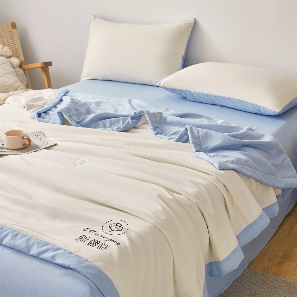 91家纺网 家纺一手货源 找家纺 （总）梵蒂莎 【地板价】2026新品水洗棉新疆棉花夏被纯色夏被格子小清新空调被被子被芯（需要买家秀，加微信）