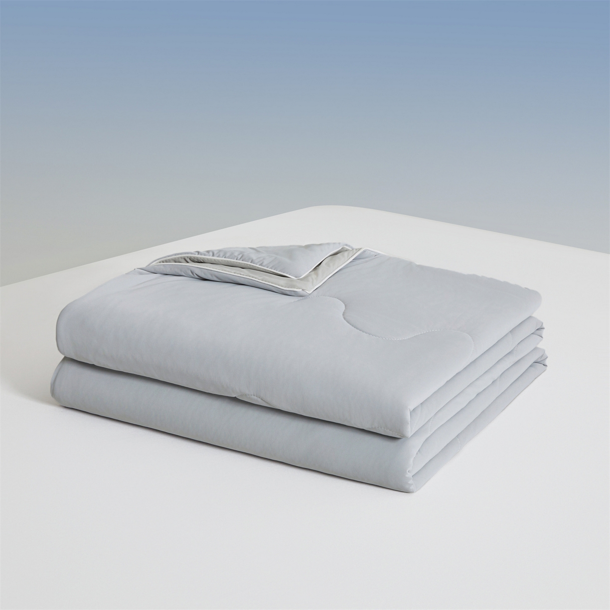 91家纺网 家纺一手货源 找家纺 小禹仔家纺 2026新款氨纶凉感印花夏被 烟云灰拼浅灰