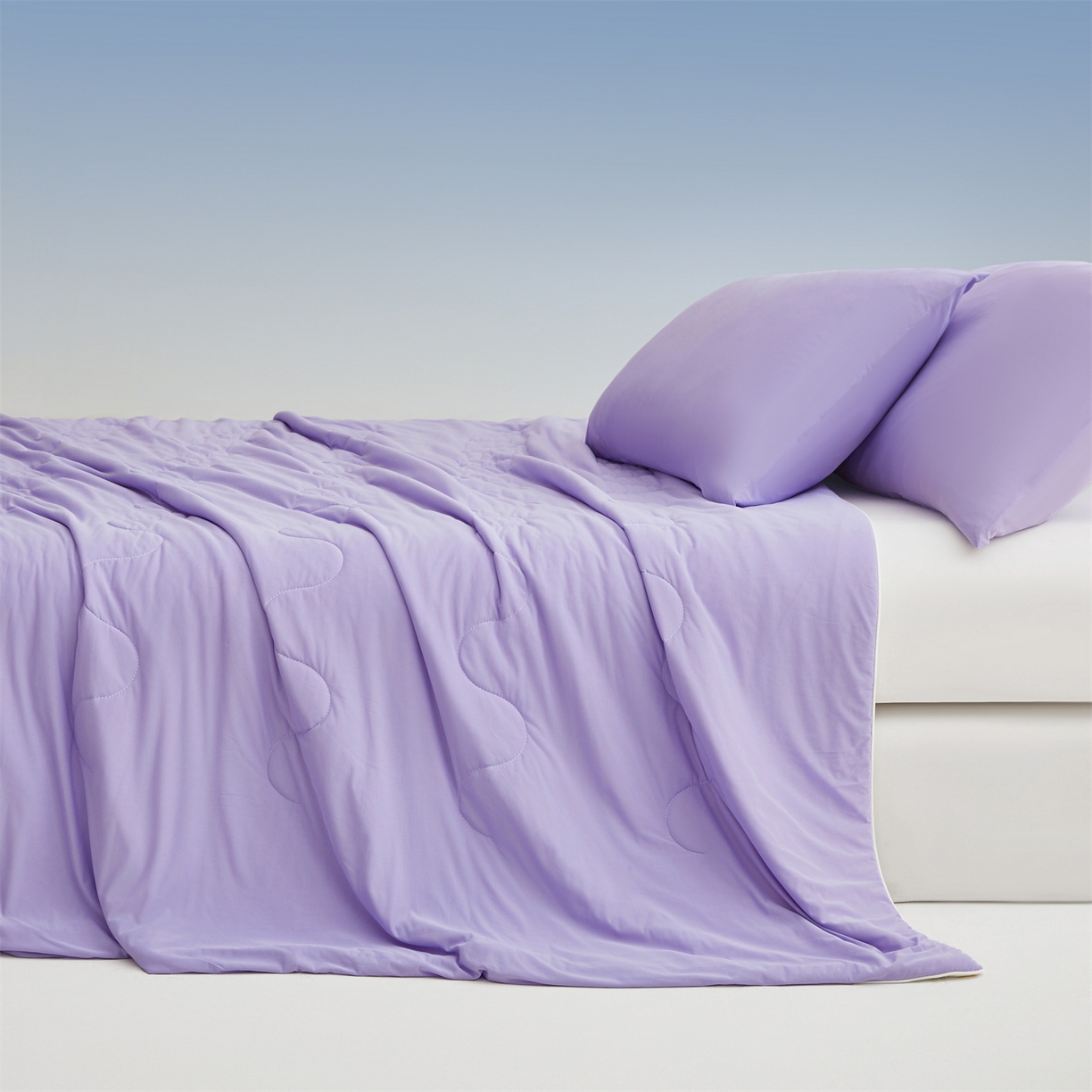 91家纺网 家纺一手货源 找家纺 小禹仔家纺 2026新款氨纶凉感印花夏被 优雅紫