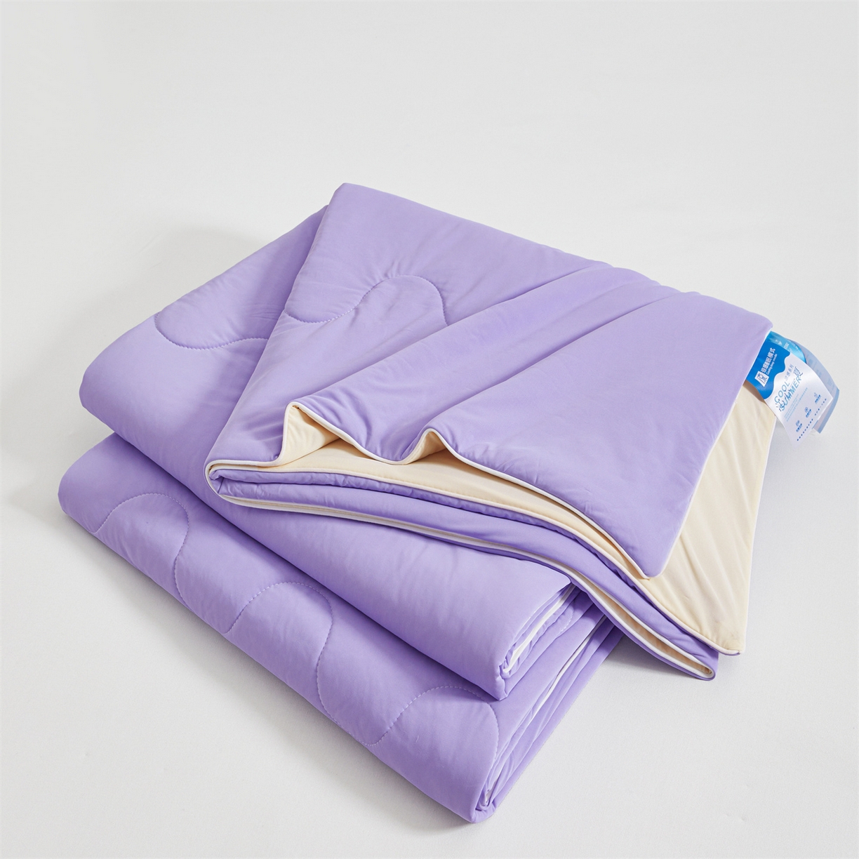 91家纺网 家纺一手货源 找家纺 小禹仔家纺 2026新款氨纶凉感印花夏被 优雅紫