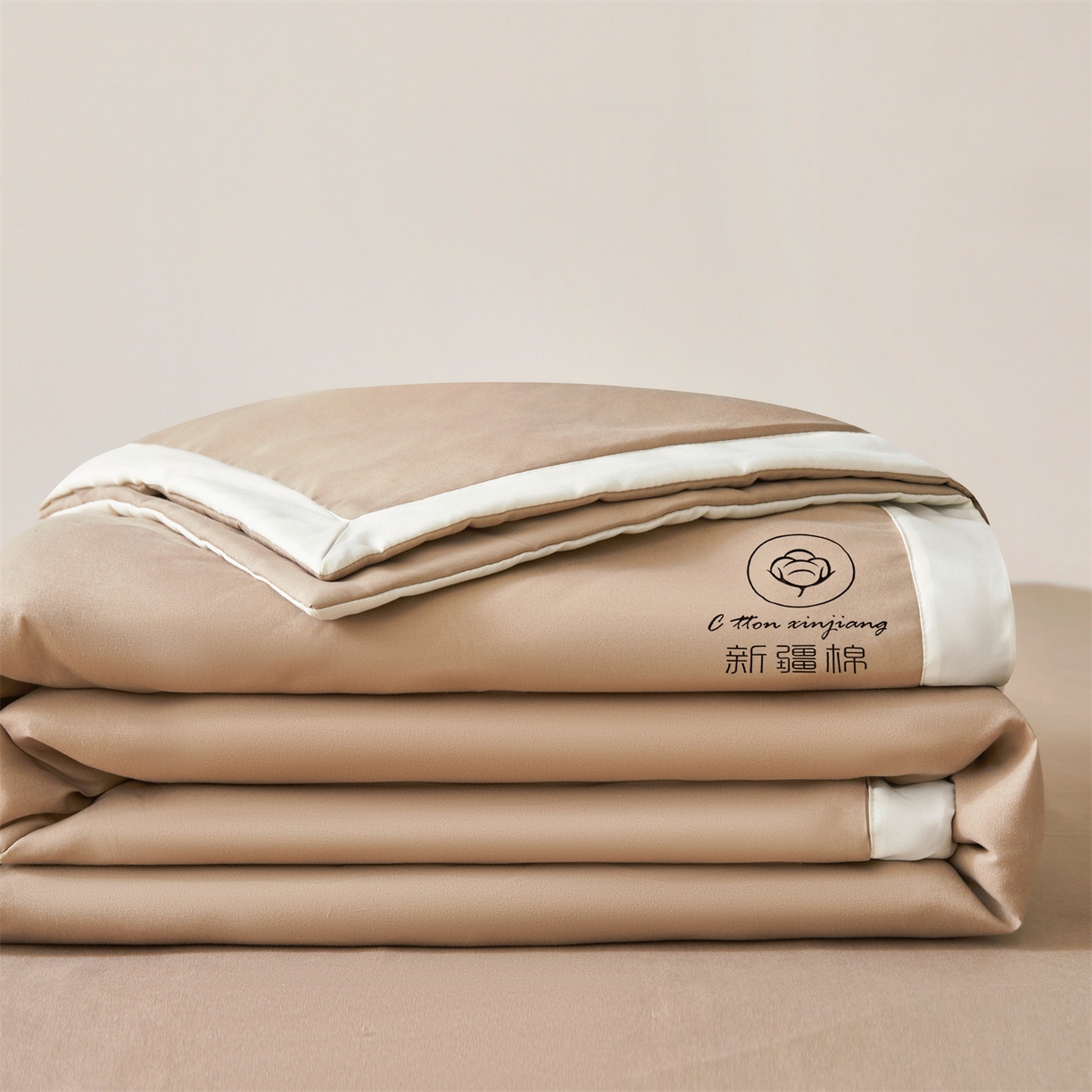 91家纺网 家纺一手货源 找家纺 梵蒂莎 【地板价】2026新品水洗棉新疆棉花夏被纯色夏被格子小清新空调被被子被芯（需要买家秀，加微信） 咖色-白边