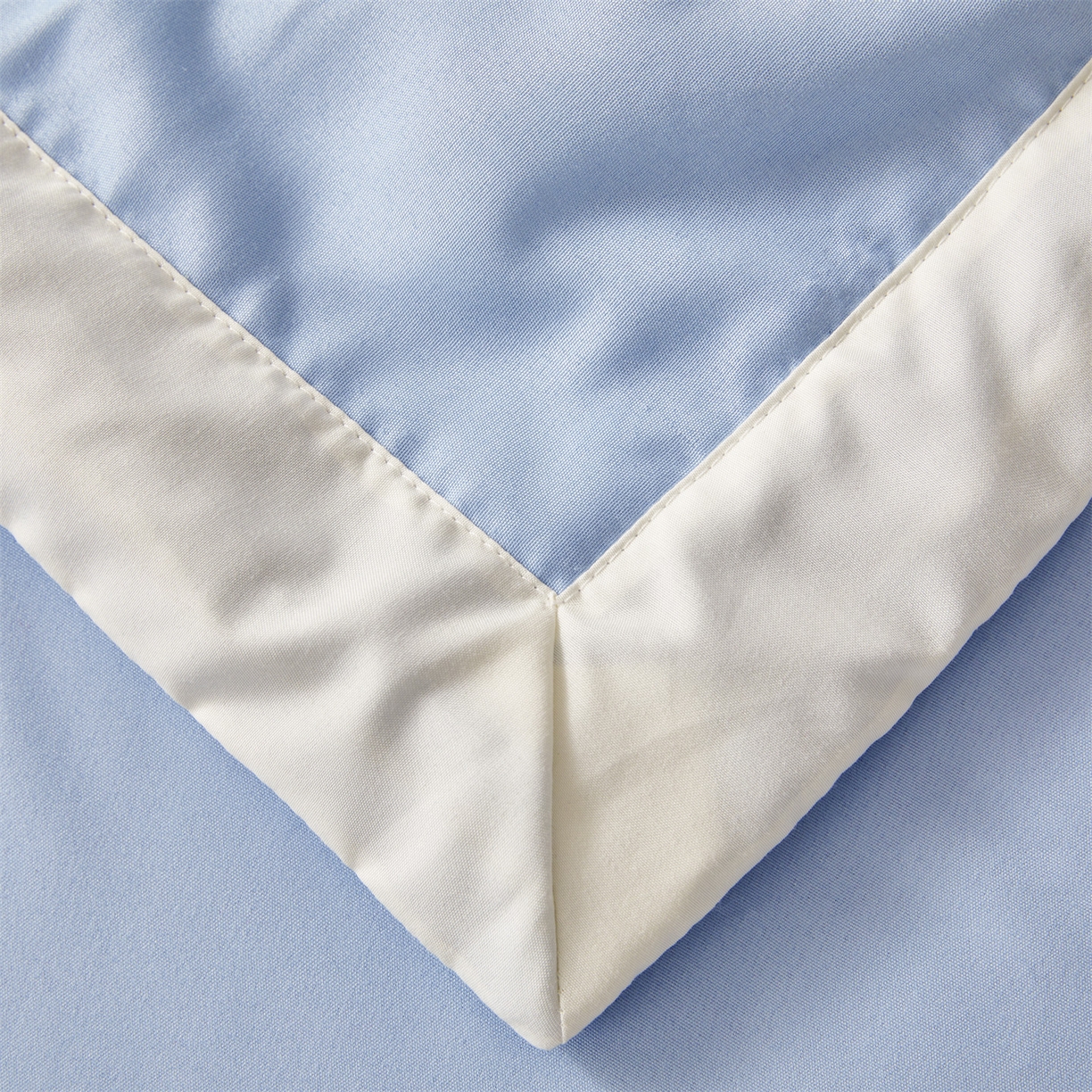 91家纺网 家纺一手货源 找家纺 梵蒂莎 【地板价】2026新品水洗棉新疆棉花夏被纯色夏被格子小清新空调被被子被芯（需要买家秀，加微信） 蓝色-白边