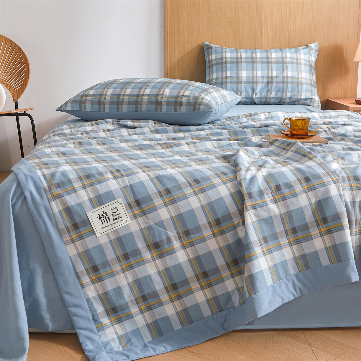 91家纺网 家纺一手货源 找家纺 （总）梵蒂莎 【地板价】2026新品水洗棉新疆棉花夏被无印风夏被格子空调被被子被芯（需要买家秀，加微信）