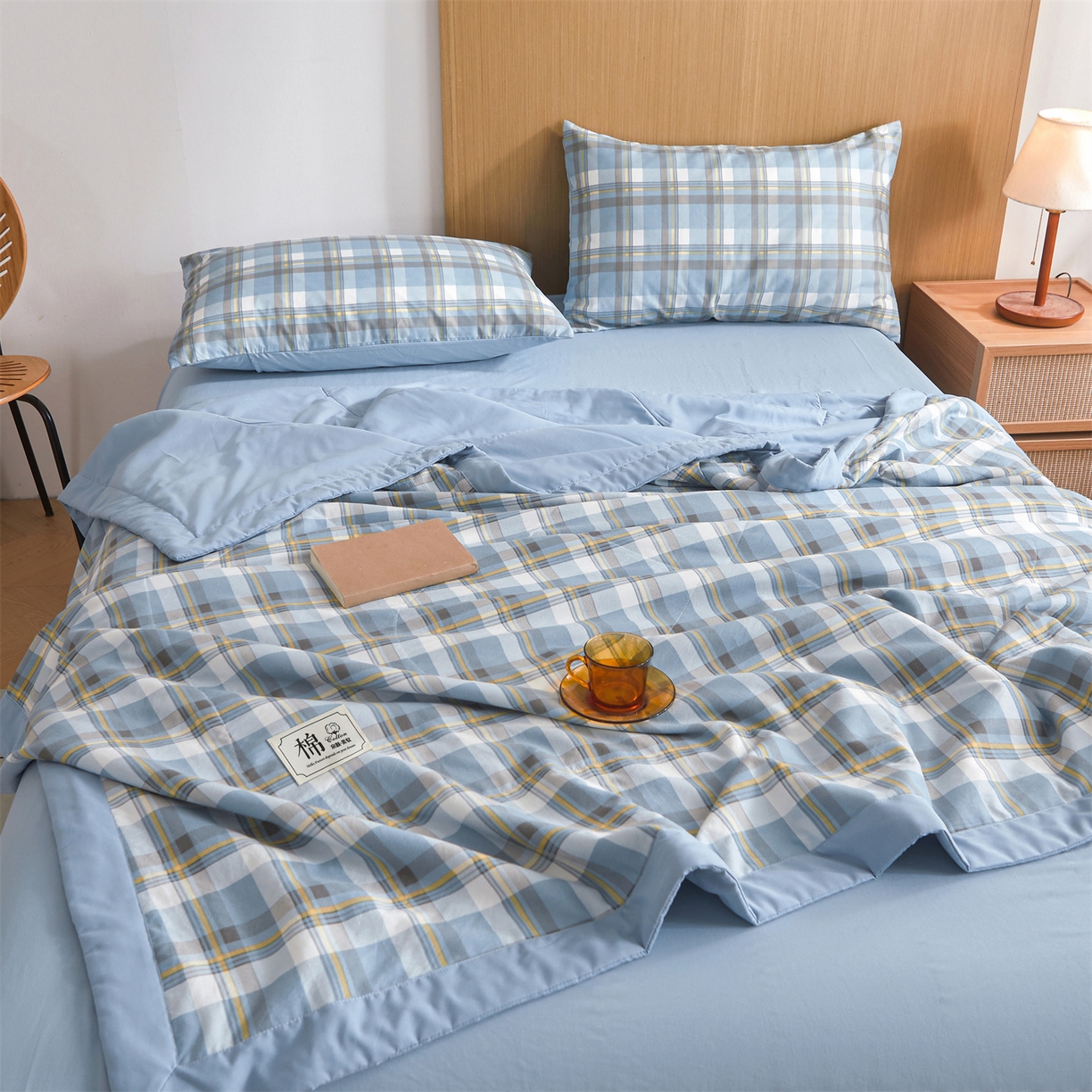 91家纺网 家纺一手货源 找家纺 （总）梵蒂莎 【地板价】2026新品水洗棉新疆棉花夏被无印风夏被格子空调被被子被芯（需要买家秀，加微信）