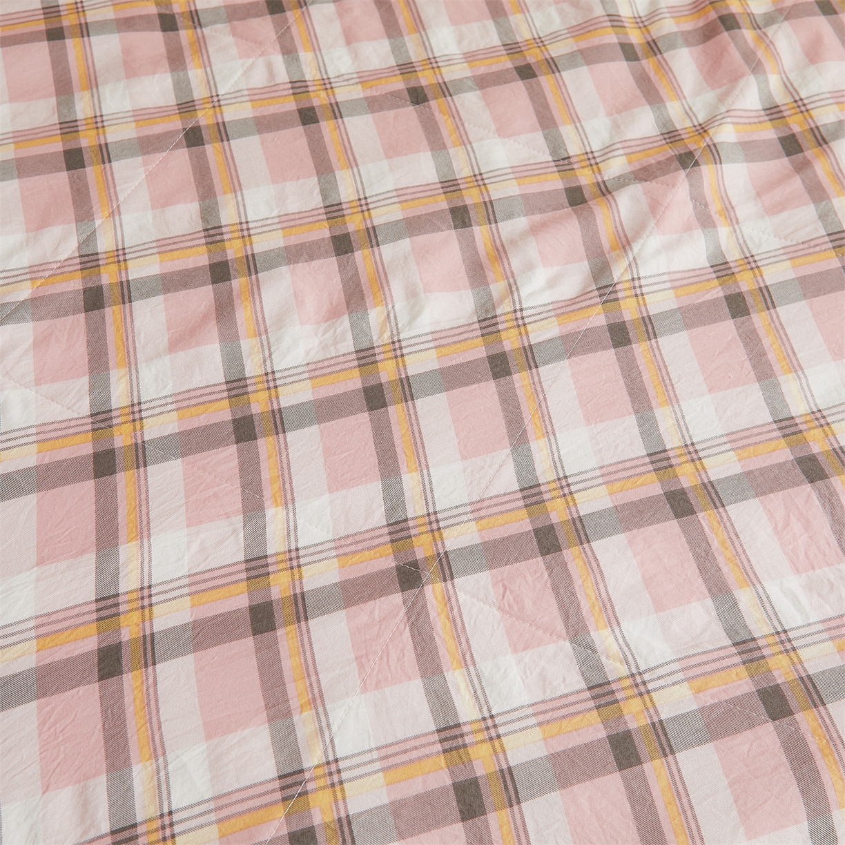 91家纺网 家纺一手货源 找家纺 梵蒂莎 【地板价】2026新品水洗棉新疆棉花夏被无印风夏被格子空调被被子被芯（需要买家秀，加微信） 雅致格-粉