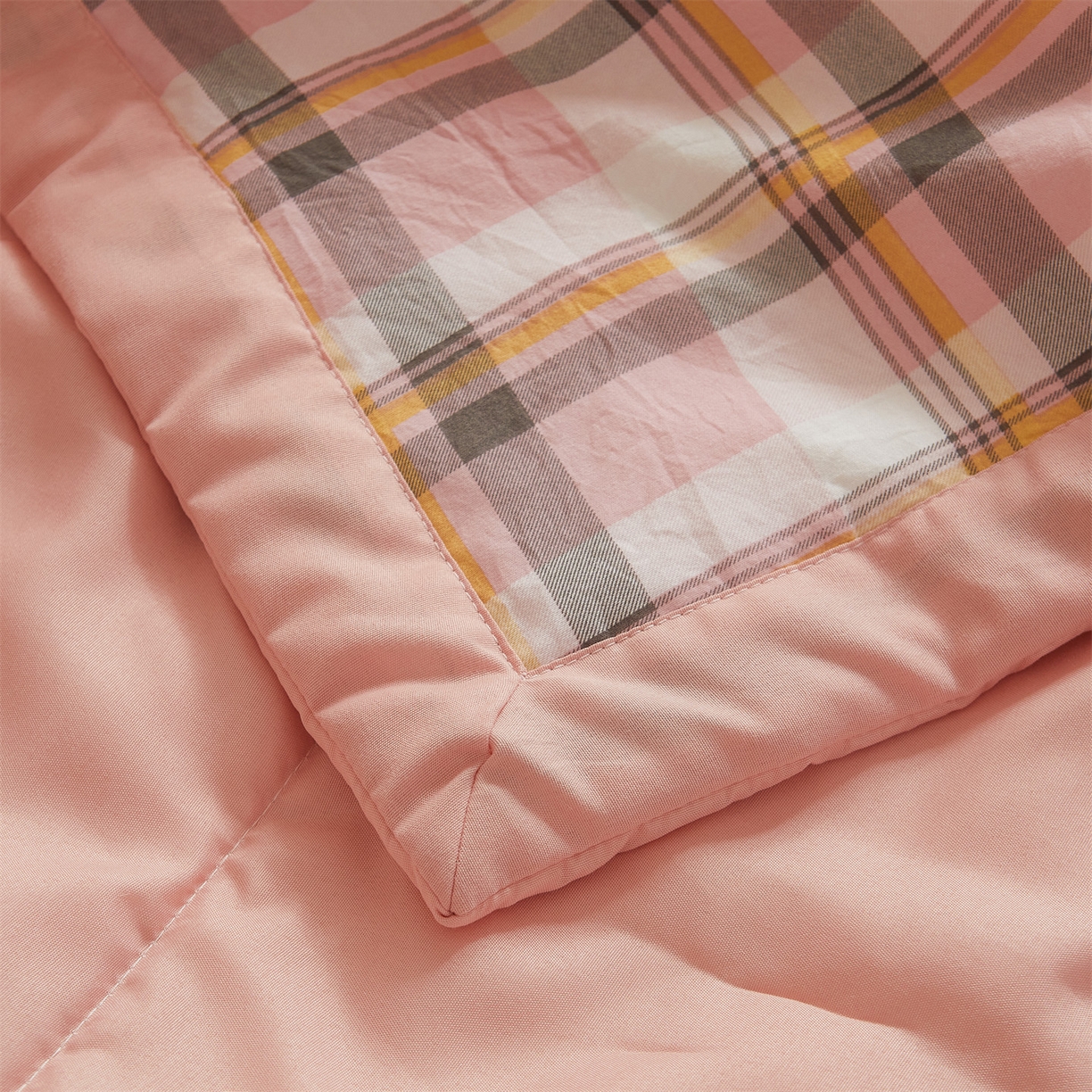 91家纺网 家纺一手货源 找家纺 梵蒂莎 【地板价】2026新品水洗棉新疆棉花夏被无印风夏被格子空调被被子被芯（需要买家秀，加微信） 雅致格-粉