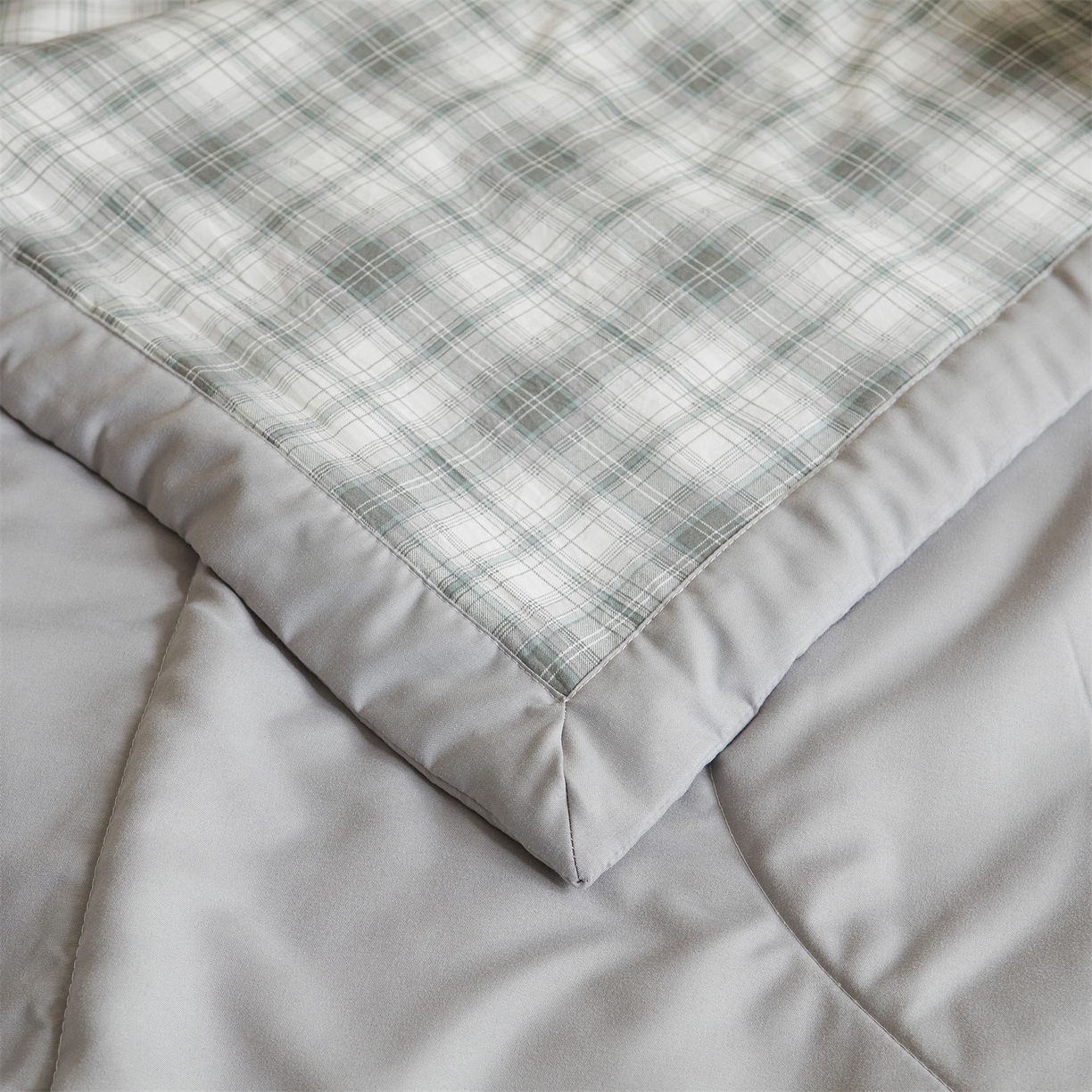 91家纺网 家纺一手货源 找家纺 梵蒂莎 【地板价】2026新品水洗棉新疆棉花夏被无印风夏被格子空调被被子被芯（需要买家秀，加微信） 艾琳-灰