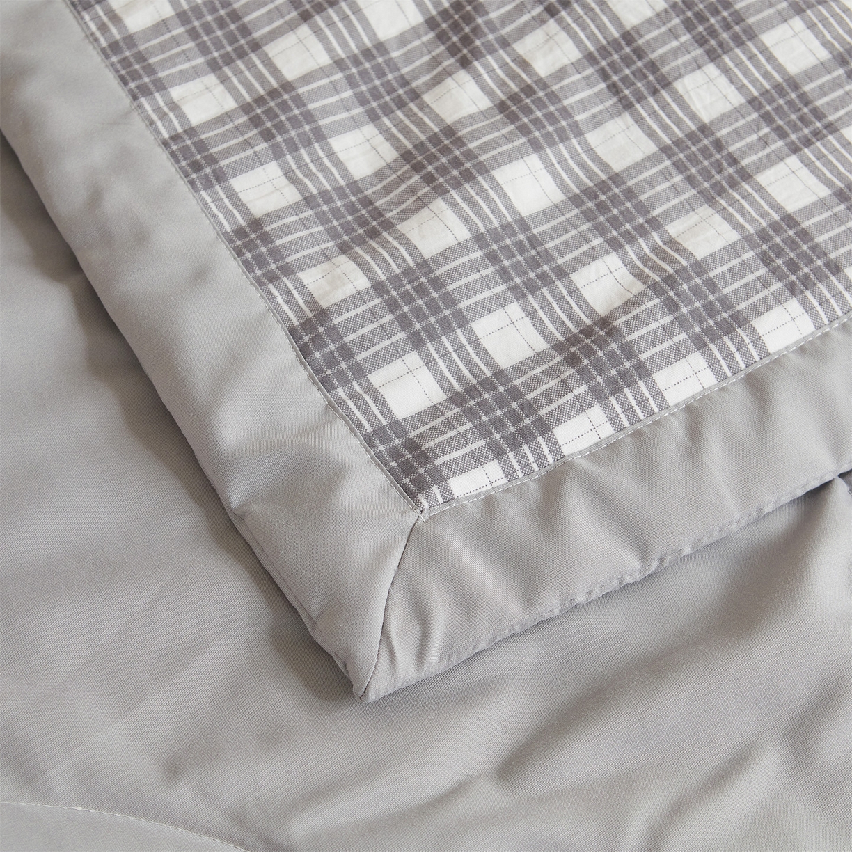 91家纺网 家纺一手货源 找家纺 梵蒂莎 【地板价】2026新品水洗棉新疆棉花夏被无印风夏被格子空调被被子被芯（需要买家秀，加微信） 澳白-灰