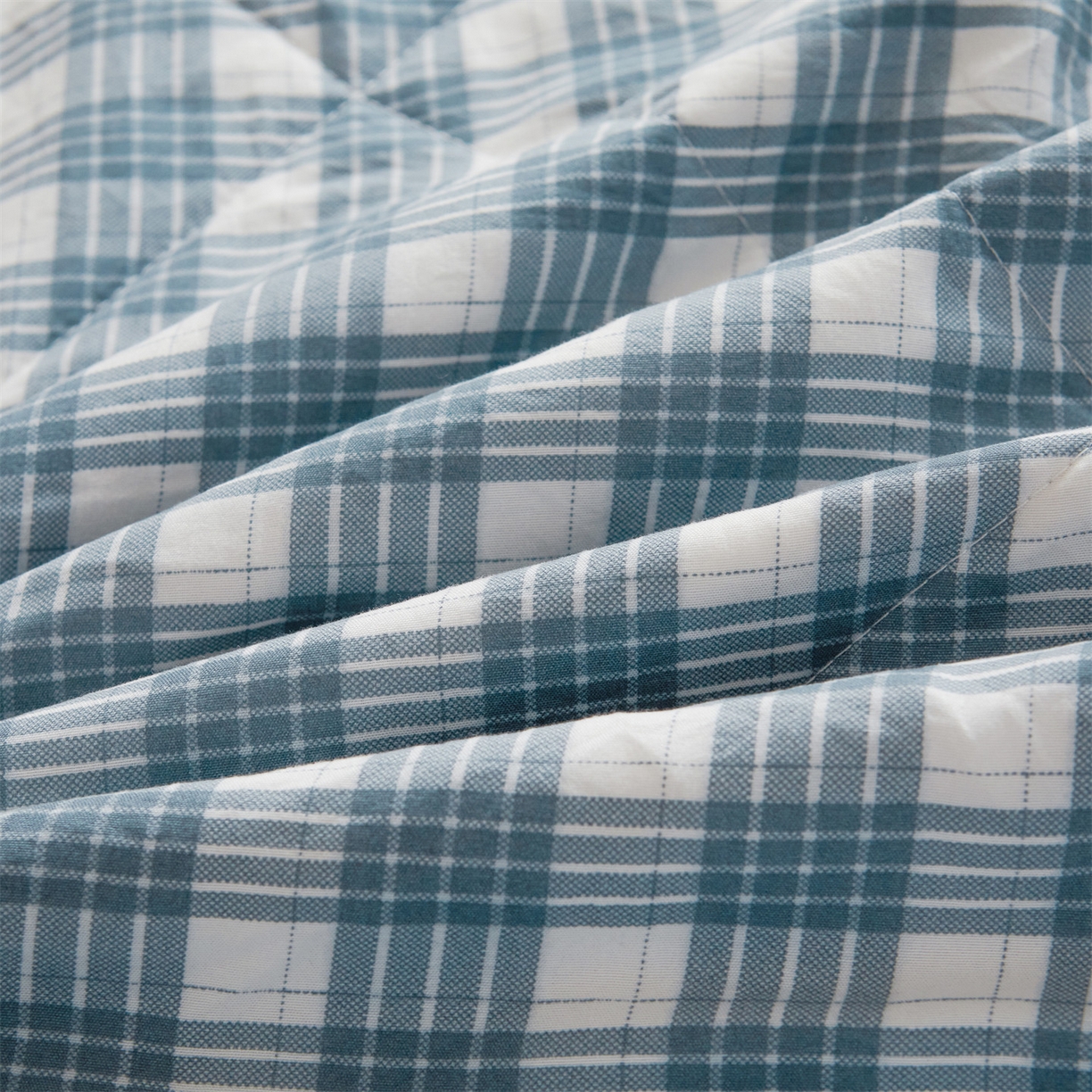 91家纺网 家纺一手货源 找家纺 梵蒂莎 【地板价】2026新品水洗棉新疆棉花夏被无印风夏被格子空调被被子被芯（需要买家秀，加微信） 澳白-蓝