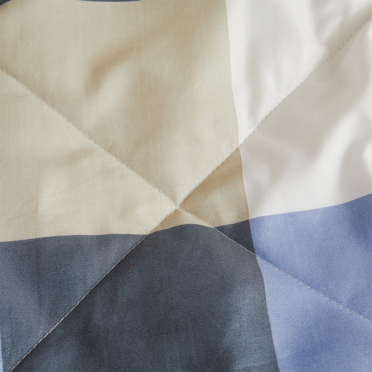 91家纺网 家纺一手货源 找家纺 梵蒂莎 【地板价】2026新品水洗棉新疆棉花夏被无印风夏被格子空调被被子被芯（需要买家秀，加微信） 蓝灰大格