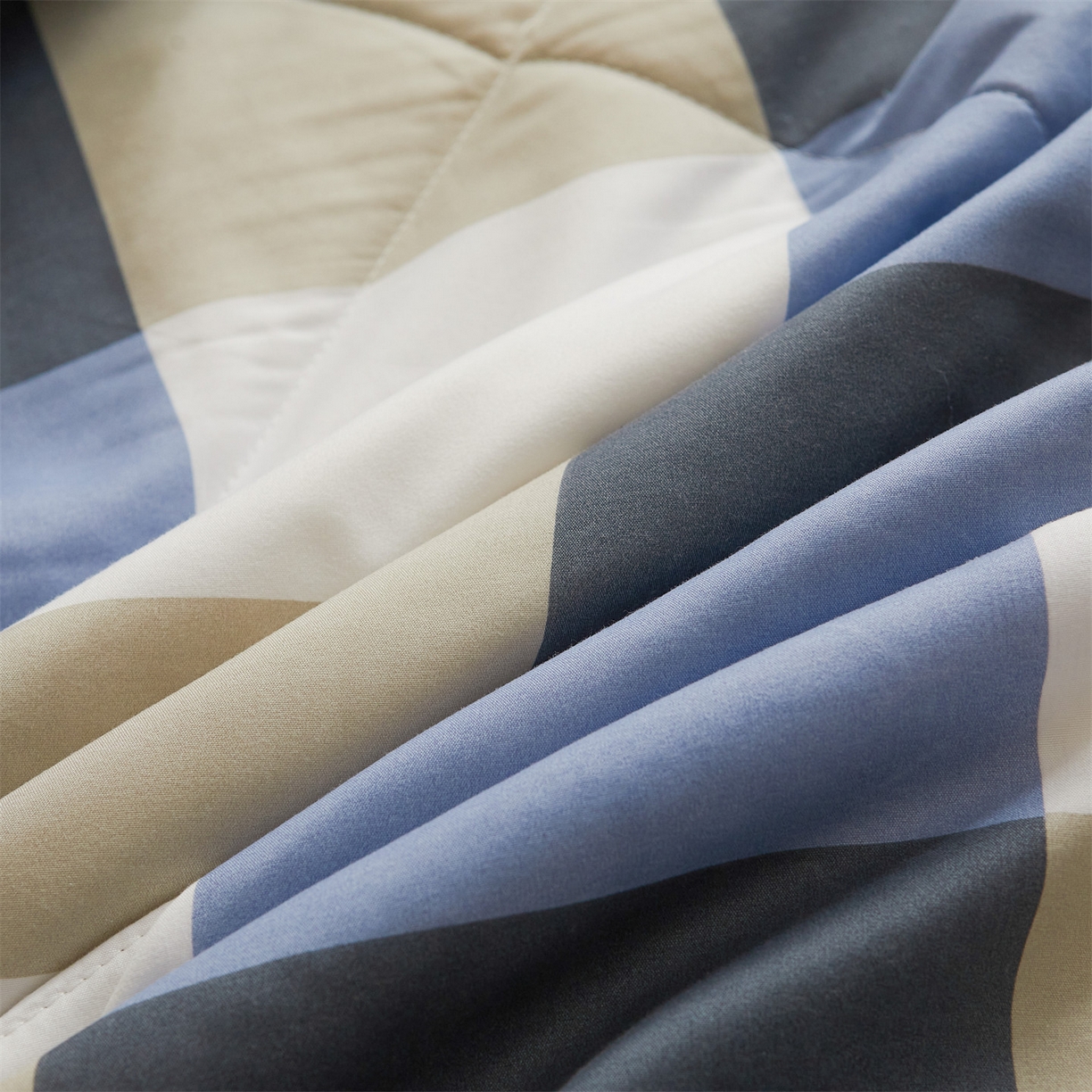 91家纺网 家纺一手货源 找家纺 梵蒂莎 【地板价】2026新品水洗棉新疆棉花夏被无印风夏被格子空调被被子被芯（需要买家秀，加微信） 蓝灰大格