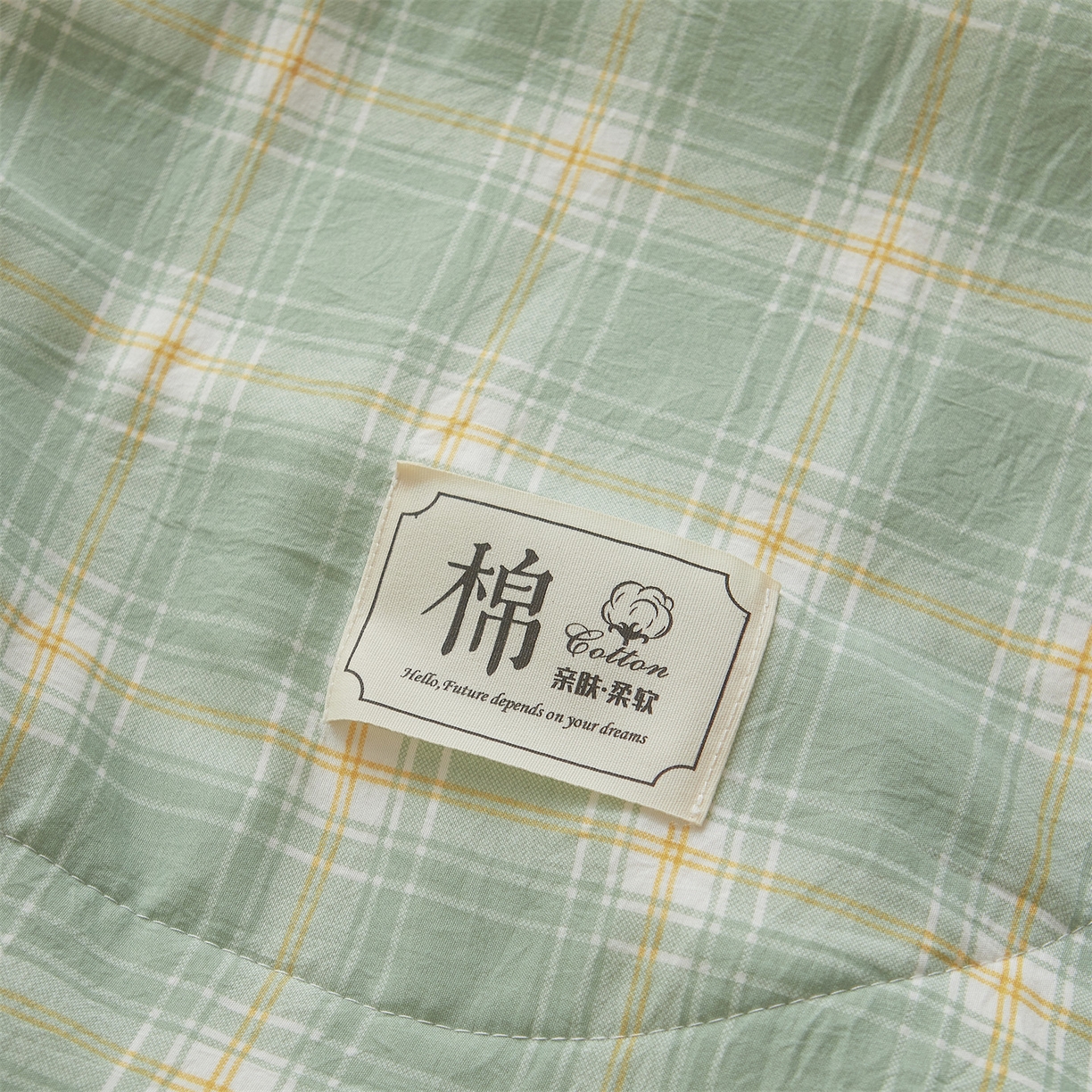 91家纺网 家纺一手货源 找家纺 梵蒂莎 【地板价】2026新品水洗棉新疆棉花夏被无印风夏被格子空调被被子被芯（需要买家秀，加微信） 里约-绿