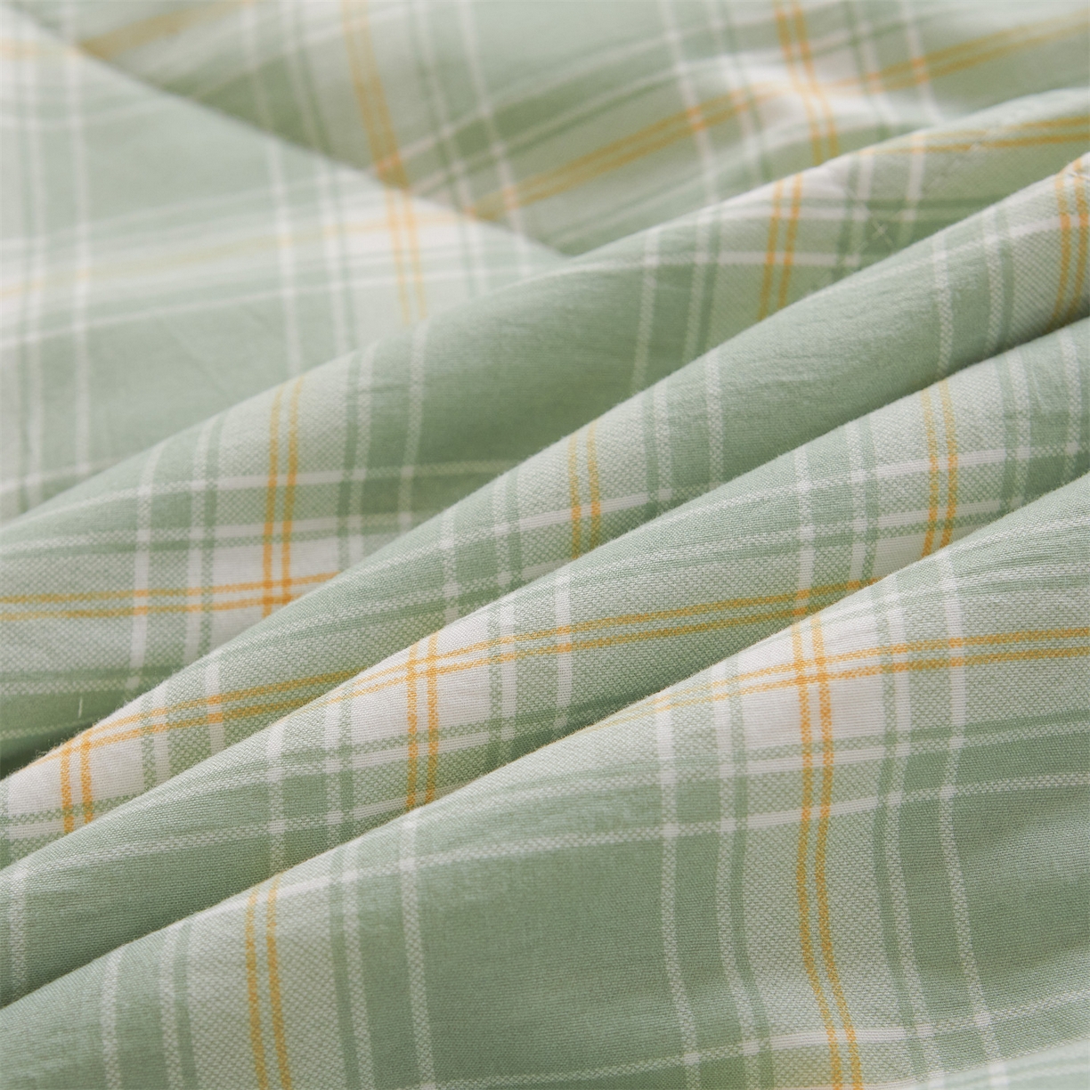 91家纺网 家纺一手货源 找家纺 梵蒂莎 【地板价】2026新品水洗棉新疆棉花夏被无印风夏被格子空调被被子被芯（需要买家秀，加微信） 里约-绿