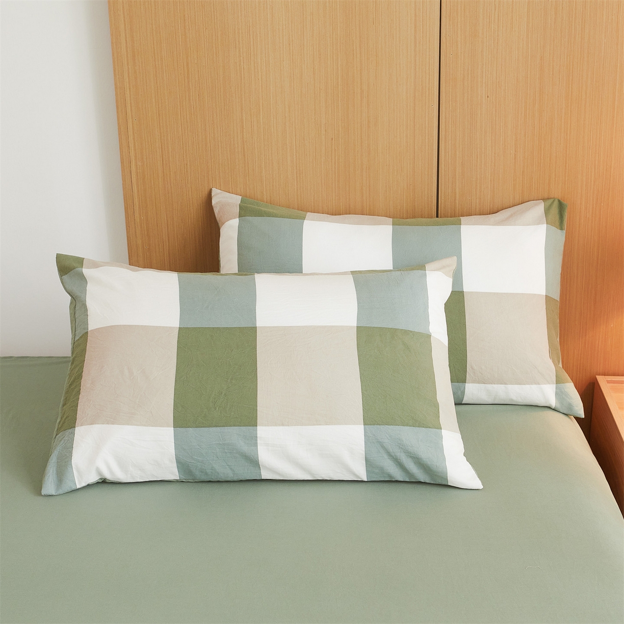 91家纺网 家纺一手货源 找家纺 梵蒂莎 【地板价】2026新品水洗棉新疆棉花夏被无印风夏被格子空调被被子被芯（需要买家秀，加微信） 绿大格