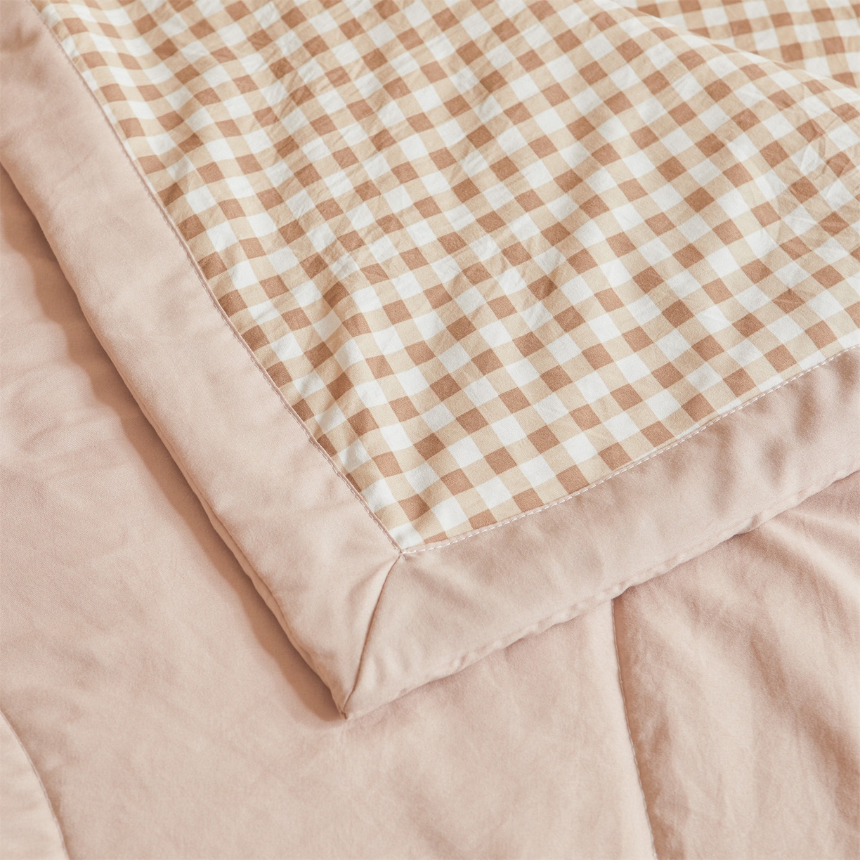 91家纺网 家纺一手货源 找家纺 梵蒂莎 【地板价】2026新品水洗棉新疆棉花夏被无印风夏被格子空调被被子被芯（需要买家秀，加微信） 浅米小格