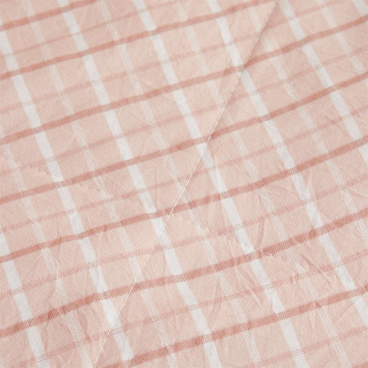 91家纺网 家纺一手货源 找家纺 梵蒂莎 【地板价】2026新品水洗棉新疆棉花夏被无印风夏被格子空调被被子被芯（需要买家秀，加微信） 若兮-粉