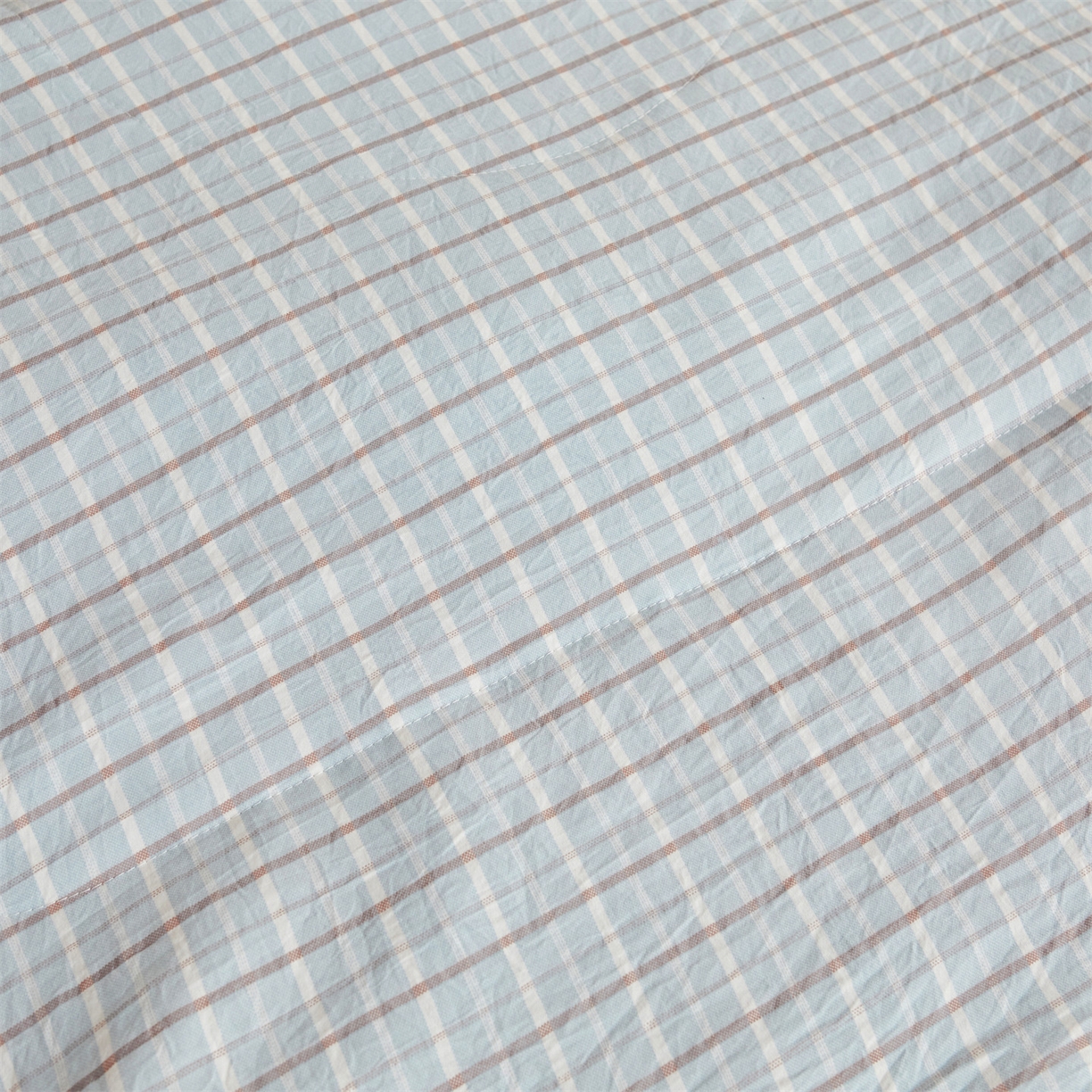 91家纺网 家纺一手货源 找家纺 梵蒂莎 【地板价】2026新品水洗棉新疆棉花夏被无印风夏被格子空调被被子被芯（需要买家秀，加微信） 若兮-蓝